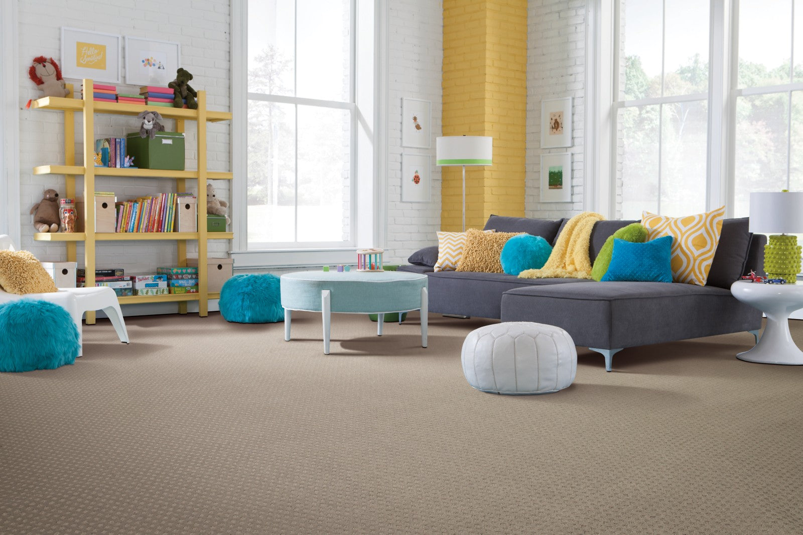Mohawk Design Inspiration in Ivory Tusk, Carpet room scene