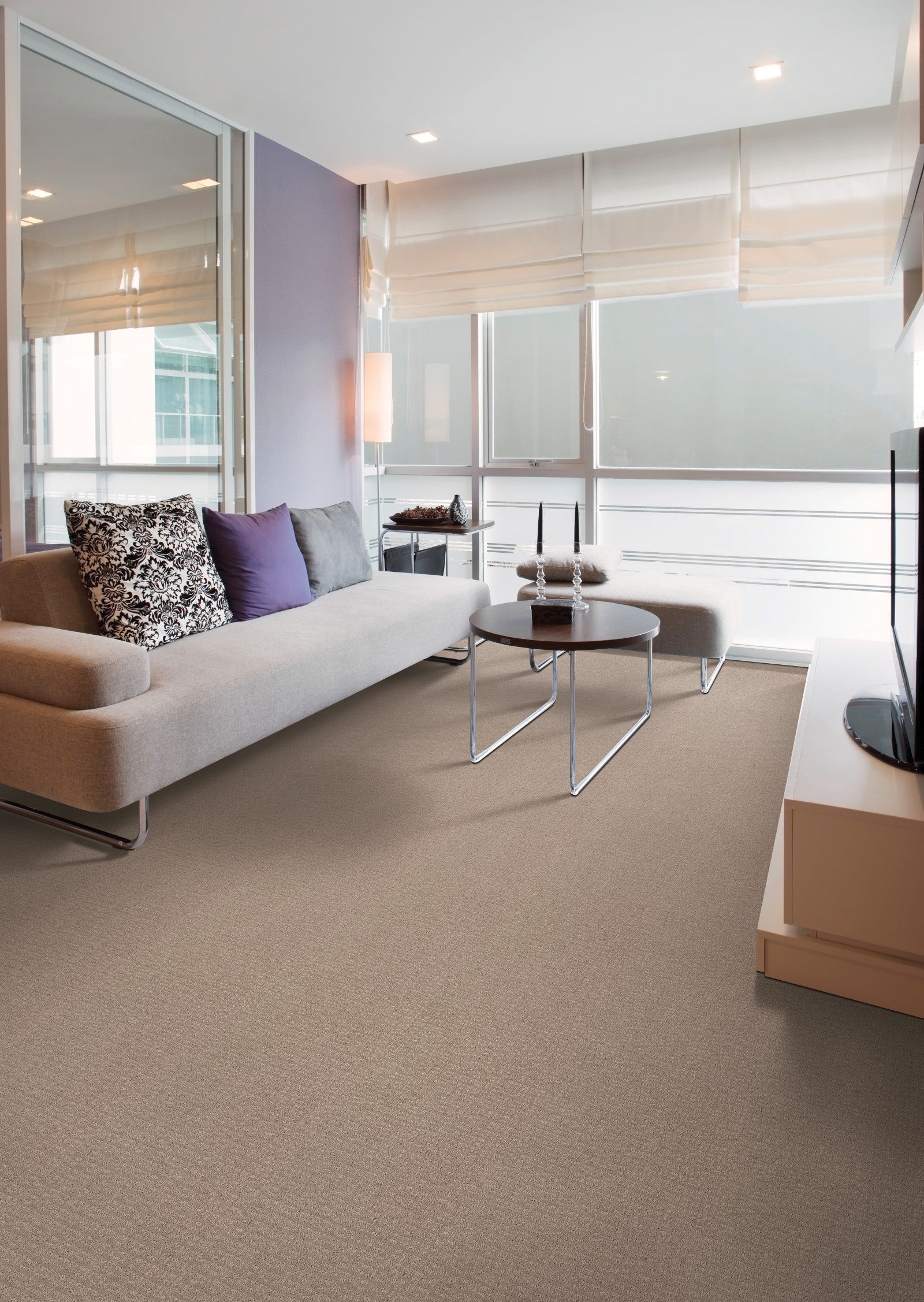Mohawk Flawless Vision in Taupe Shadow, Carpet room scene