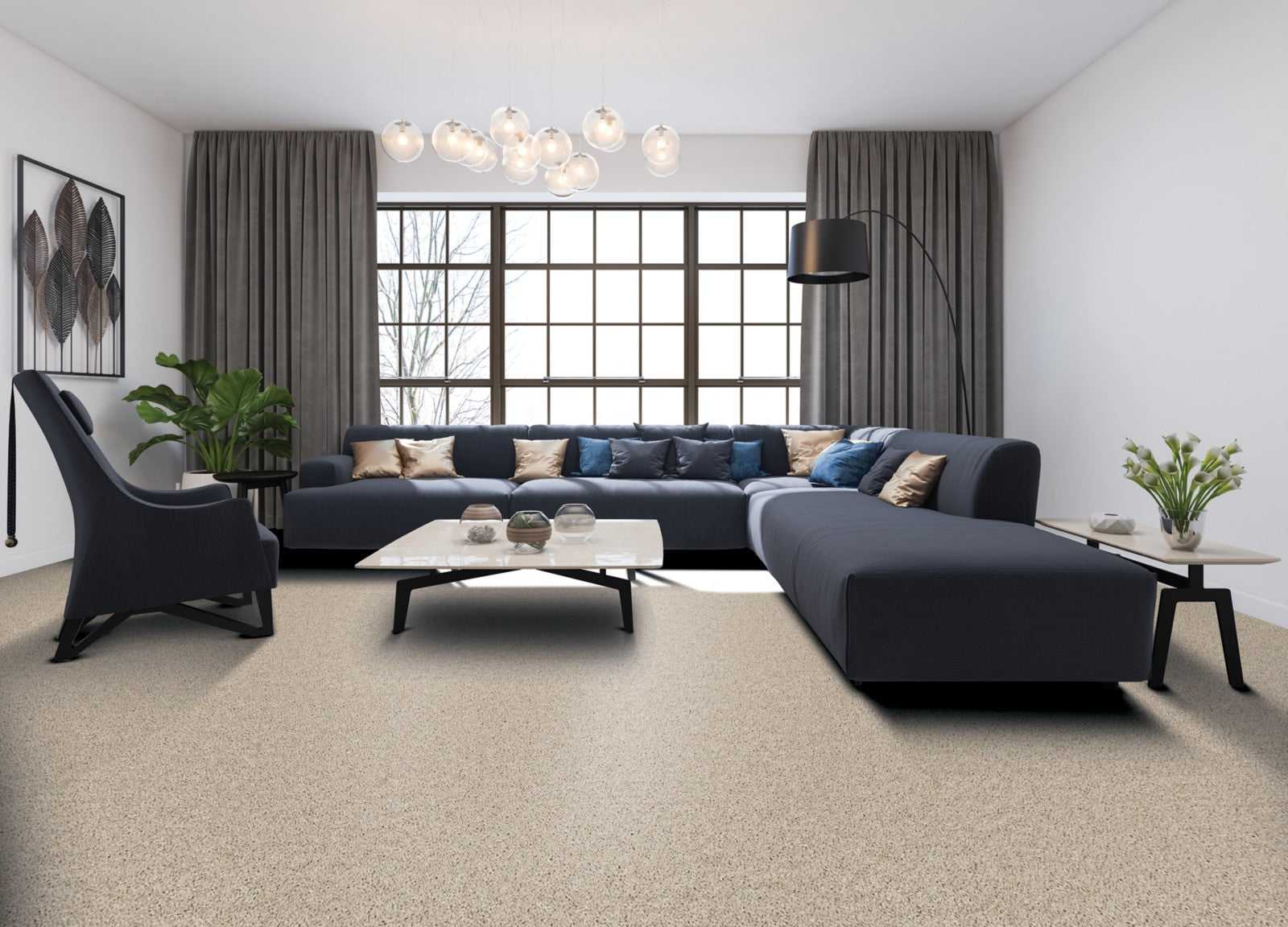 Mohawk Homefront II in Rococo Beige, Carpet room scene