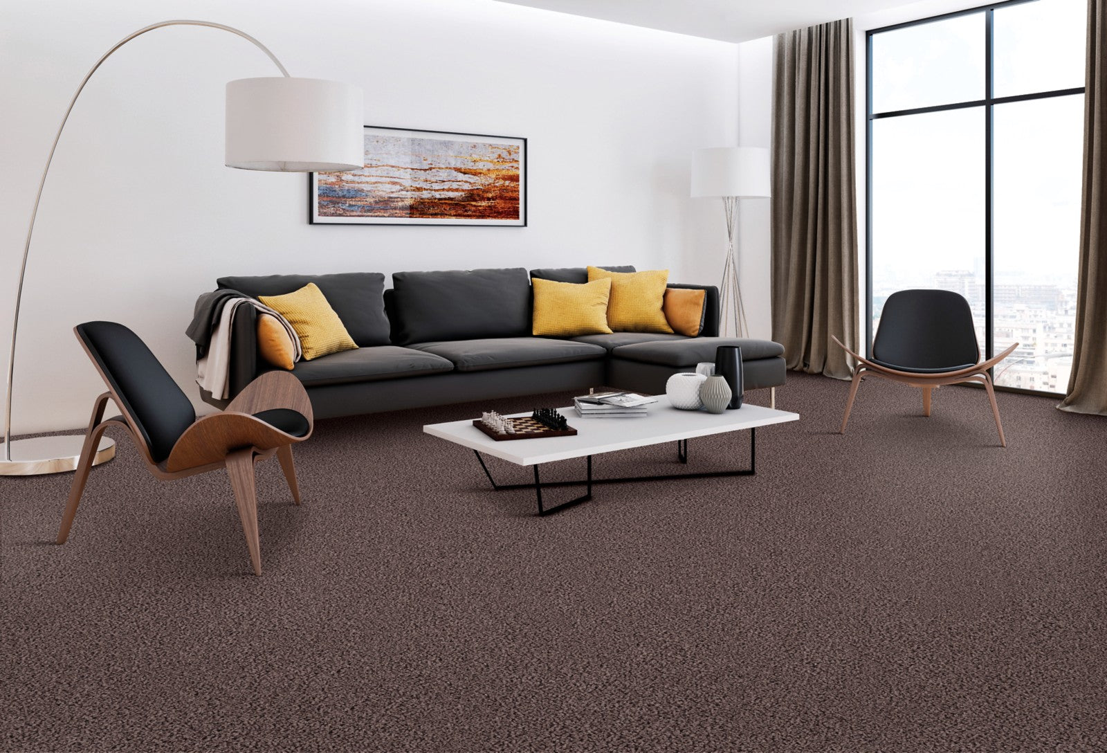 Mohawk Classical Design III in Blackberry Wine, Carpet room scene