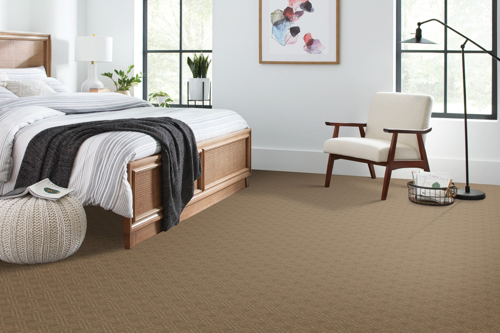 Mohawk Exquisite Touch in Cork, Carpet room scene