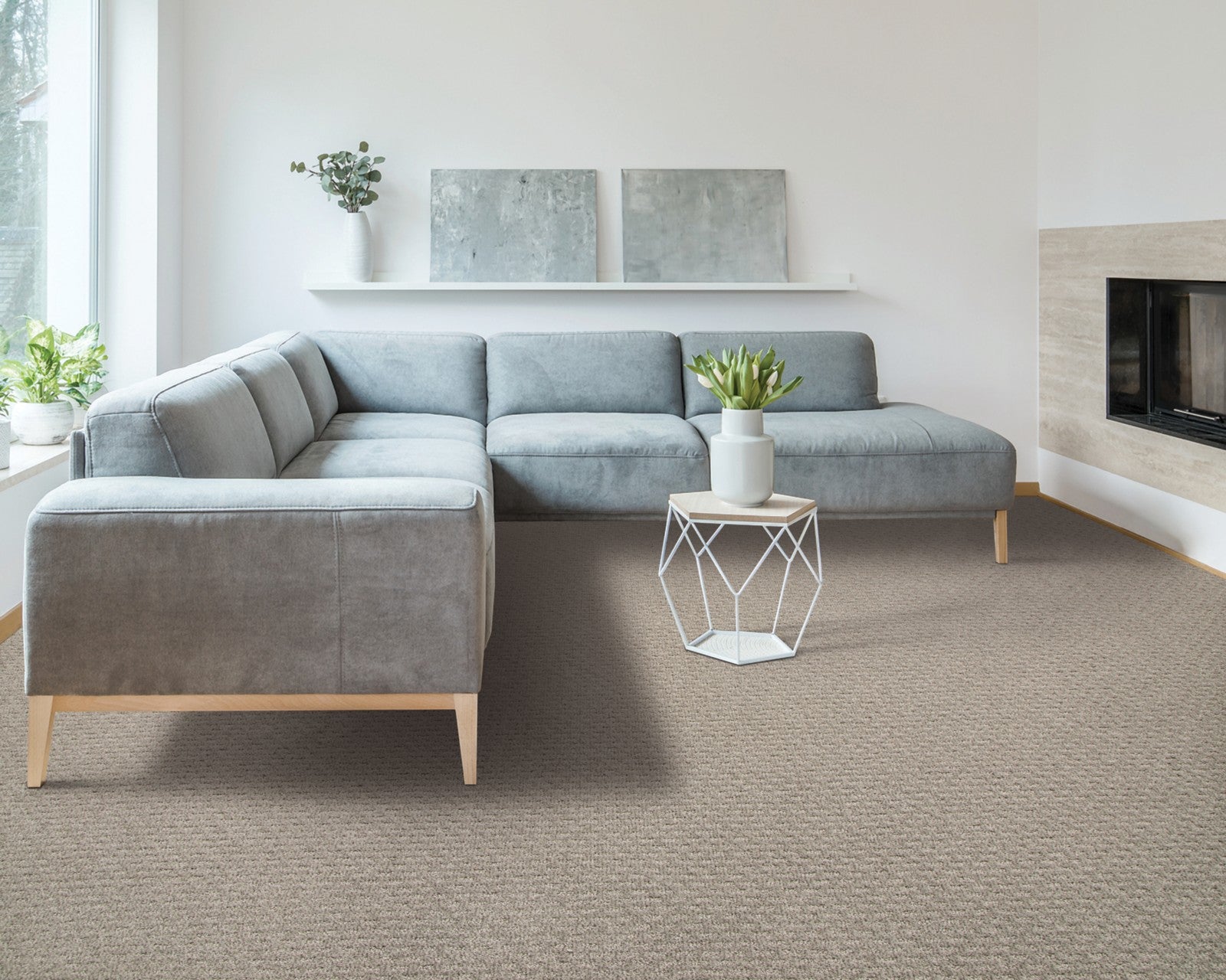 Mohawk Stylish Tones in Bliss, Carpet room scene