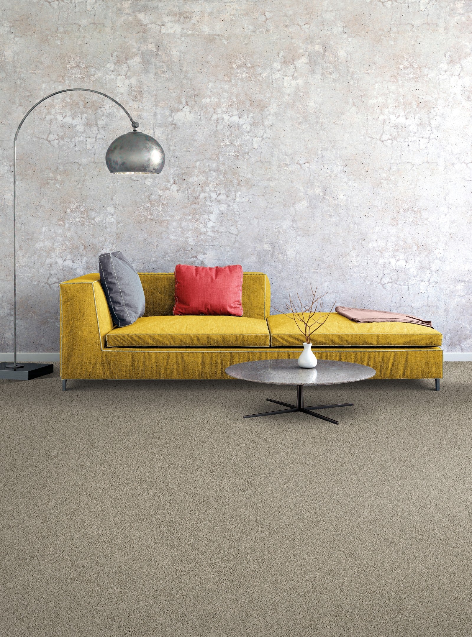 Mohawk Relaxed Appeal in Mushroom, Carpet room scene