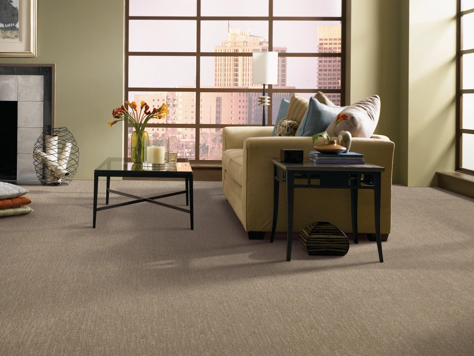 Mohawk Downtown Spirit II in French Vanilla, Carpet room scene