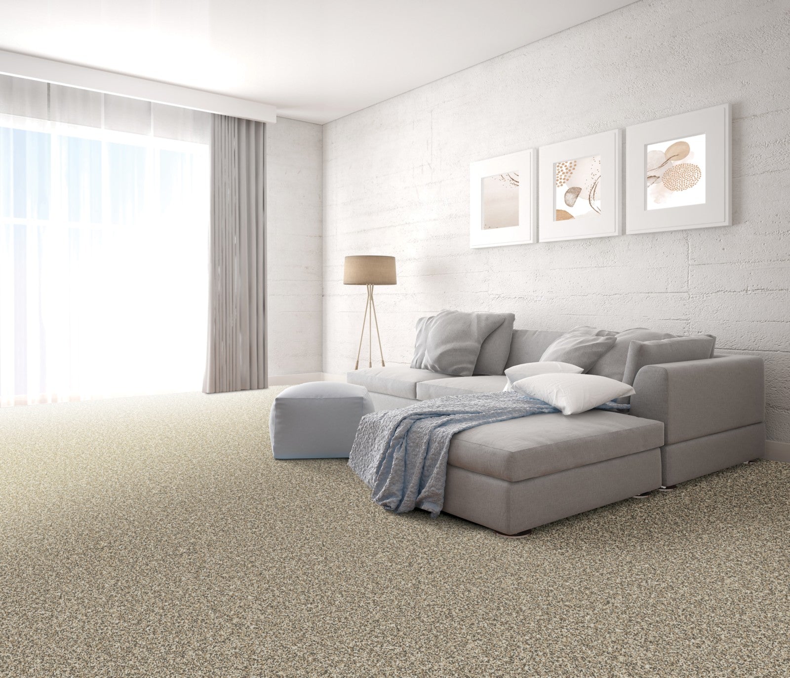 Mohawk Raise The Woof II in Frosty Spice, Carpet room scene