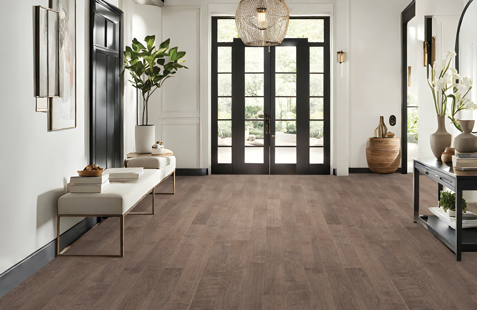 Mohawk Wallingford Birch in Graphite Birch, Engineered Wood room scene