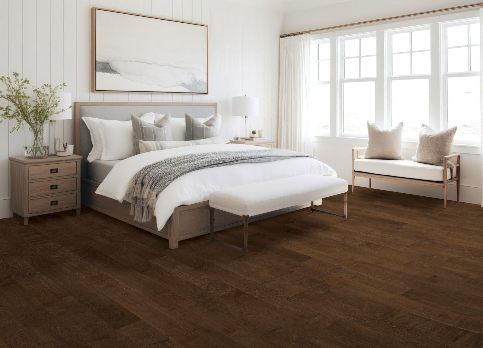 Mohawk Wallingford Birch in Tobacco Birch, Engineered Wood room scene