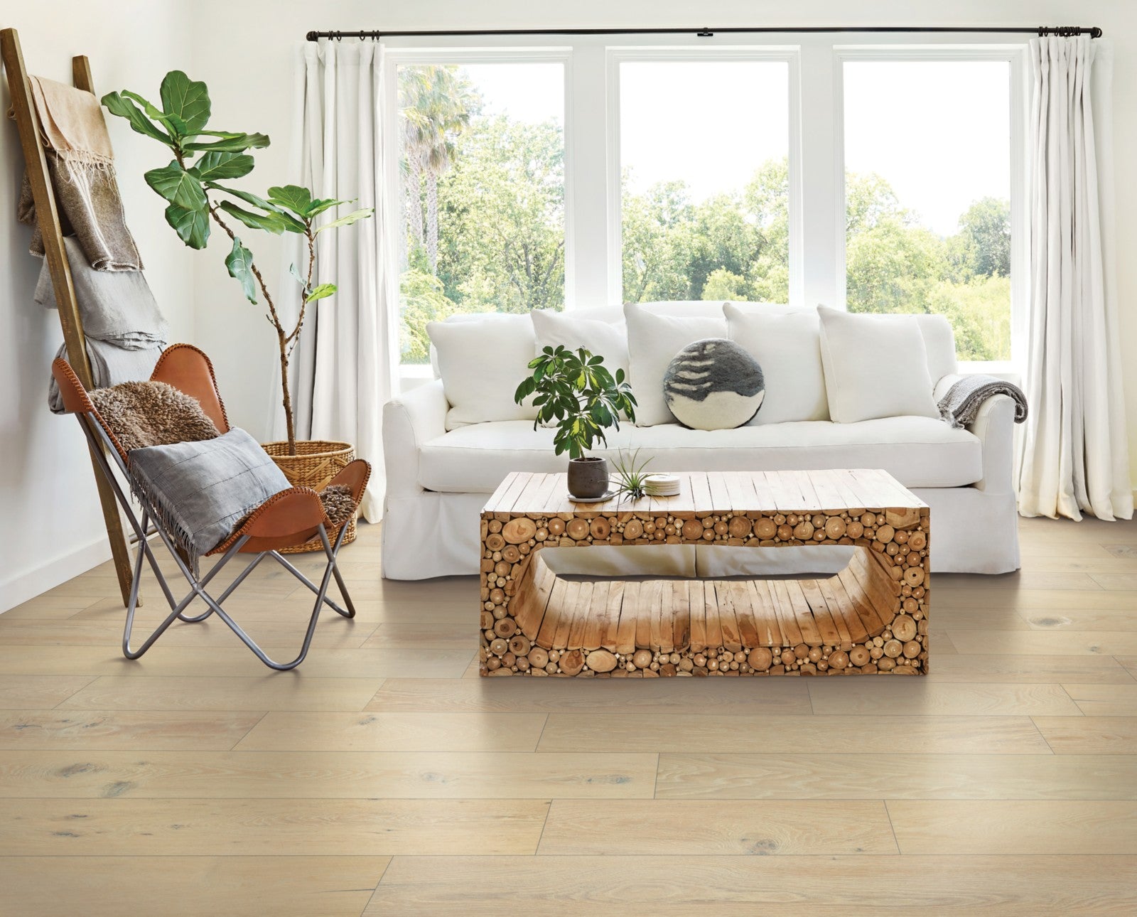 Mohawk Seaside Tides in Tradewinds Oak, Engineered Wood room scene