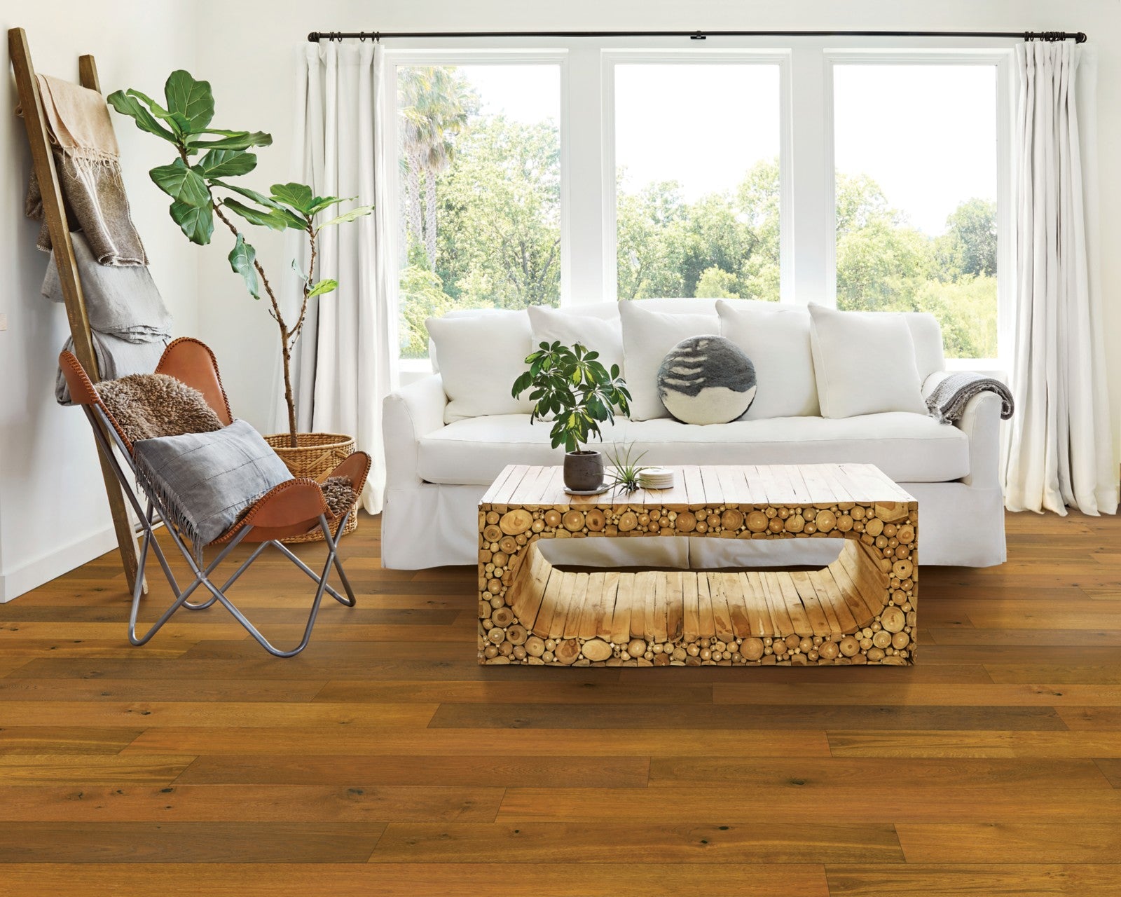 Mohawk Seaside Tides in Topsail Oak, Engineered Wood room scene