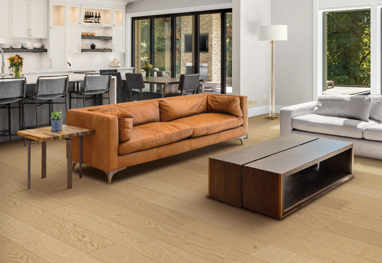 Mohawk Coral Shores in Sandcastle Oak, Engineered Wood room scene