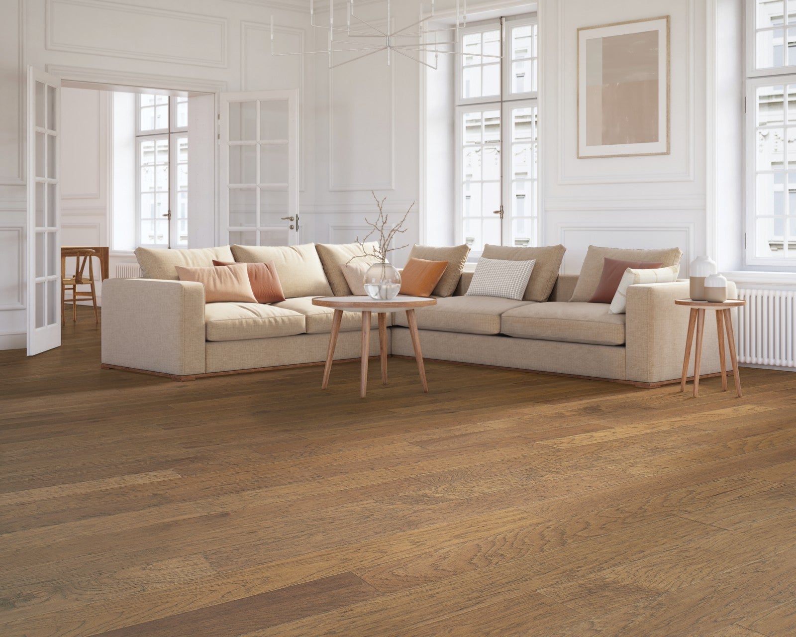 Mohawk Whistlowe in Fossil Hickory, Engineered Wood room scene