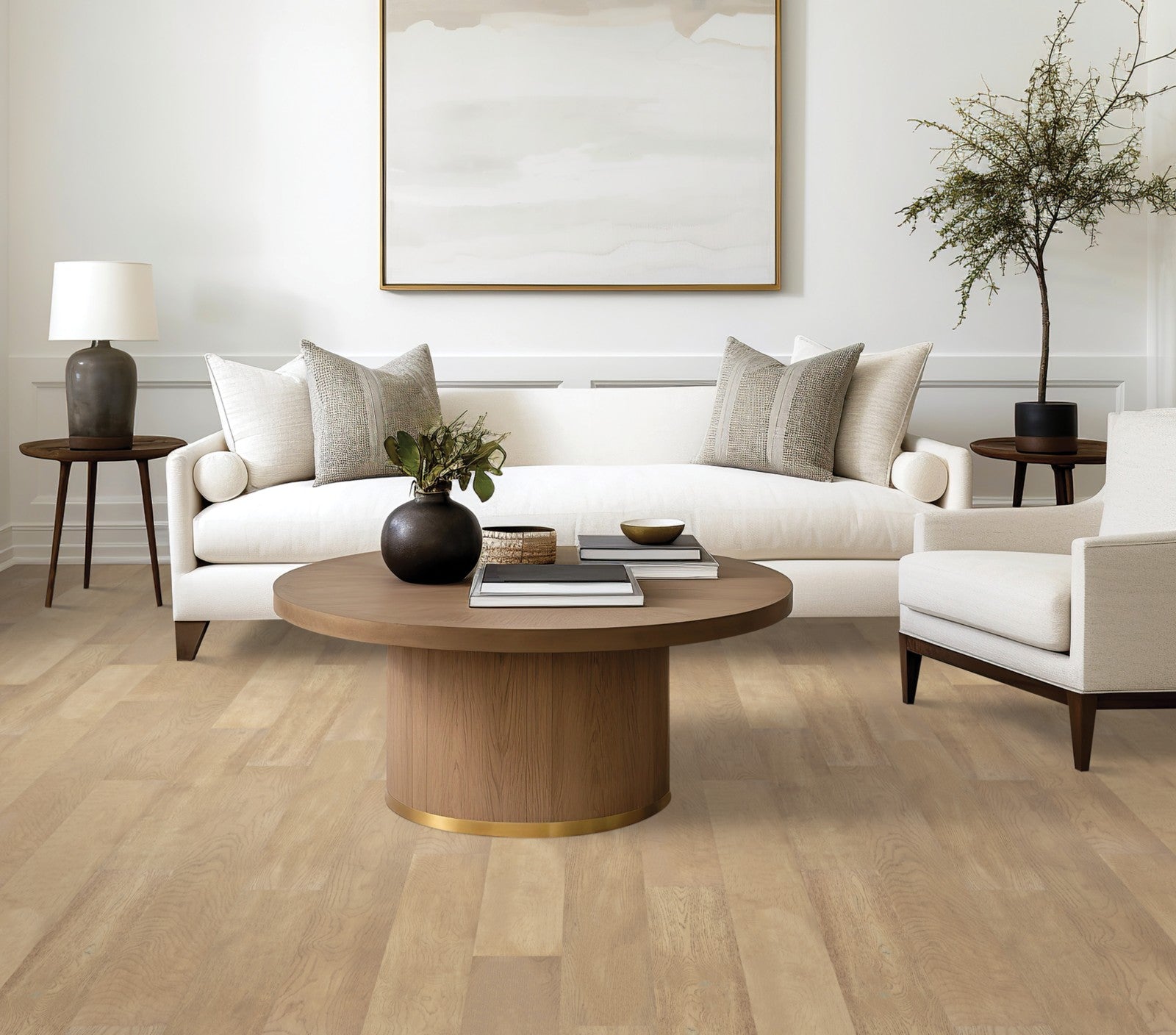 Mohawk Harbor Estates in Sand Pearl Oak, Engineered Wood room scene