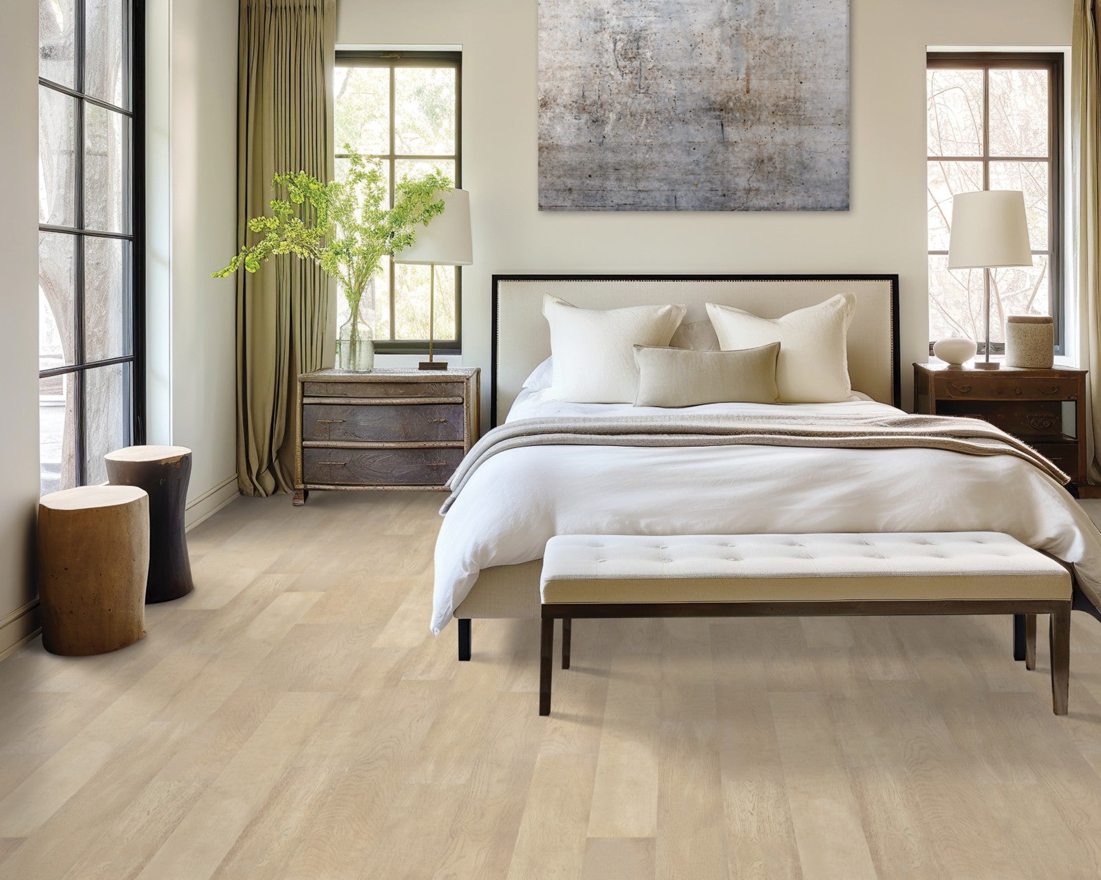 Mohawk Harbor Estates in Sailcloth Oak, Engineered Wood room scene