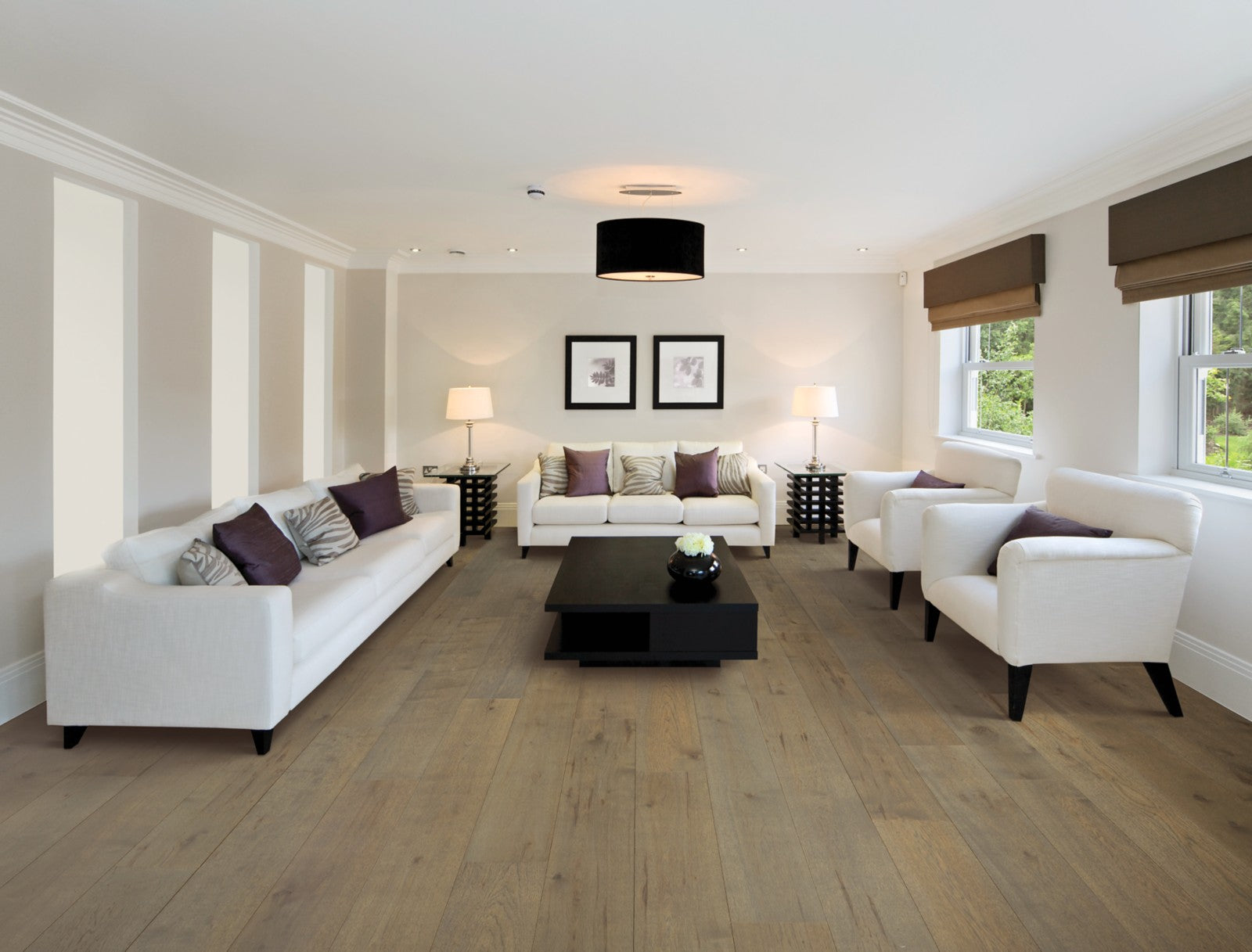 Mohawk Cascade Hills in Elkhound Hickory, Engineered Wood room scene