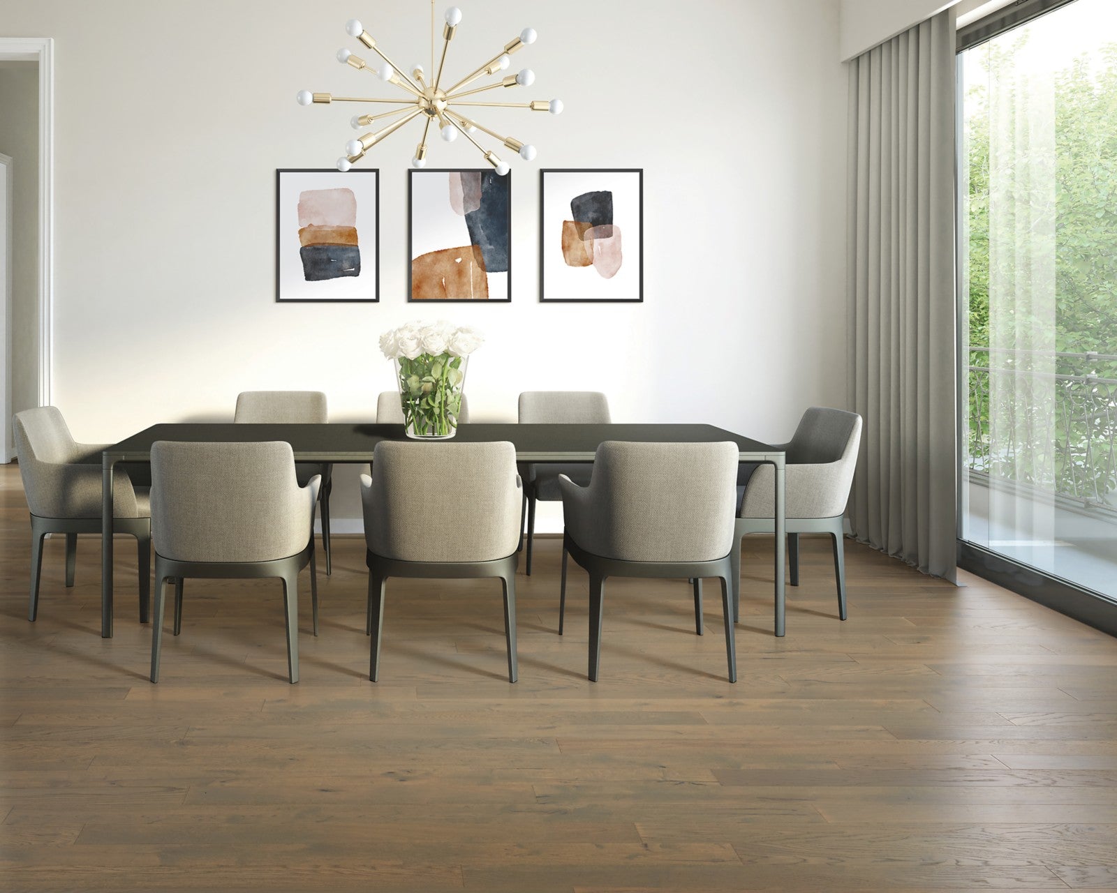 Mohawk Camden Isle in Gray Cashmere, Engineered Wood room scene