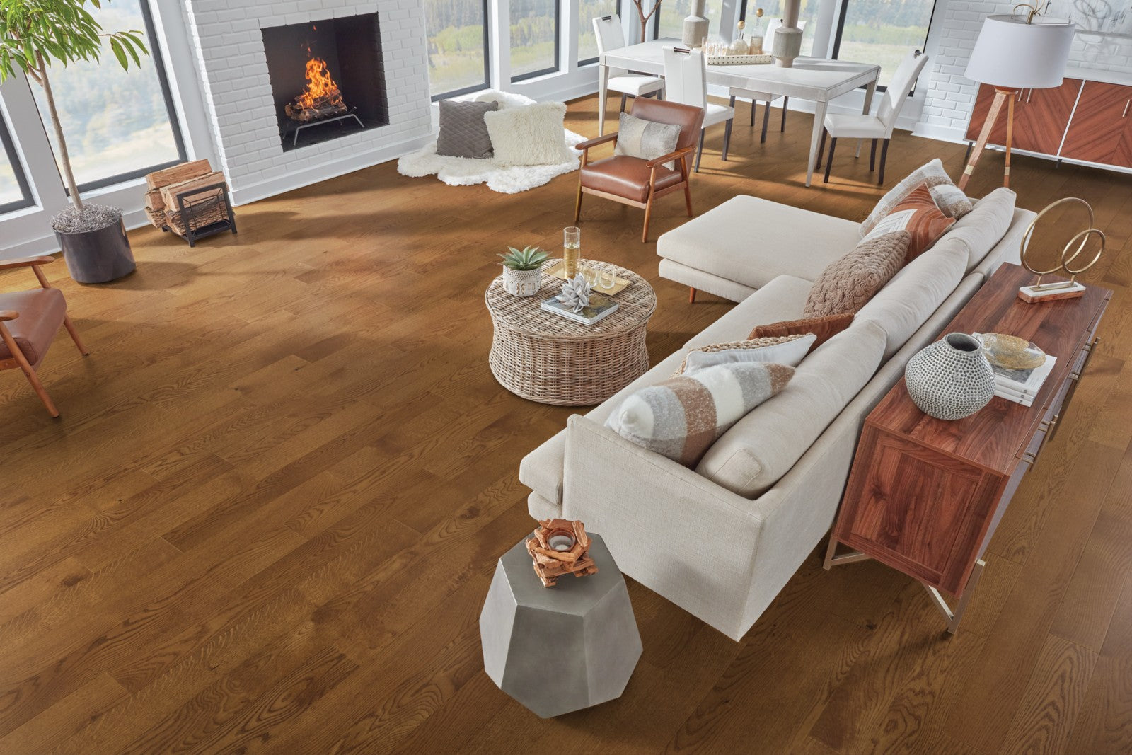 Mohawk Magnolia Path in Tudor Brown Oak, Engineered Wood room scene