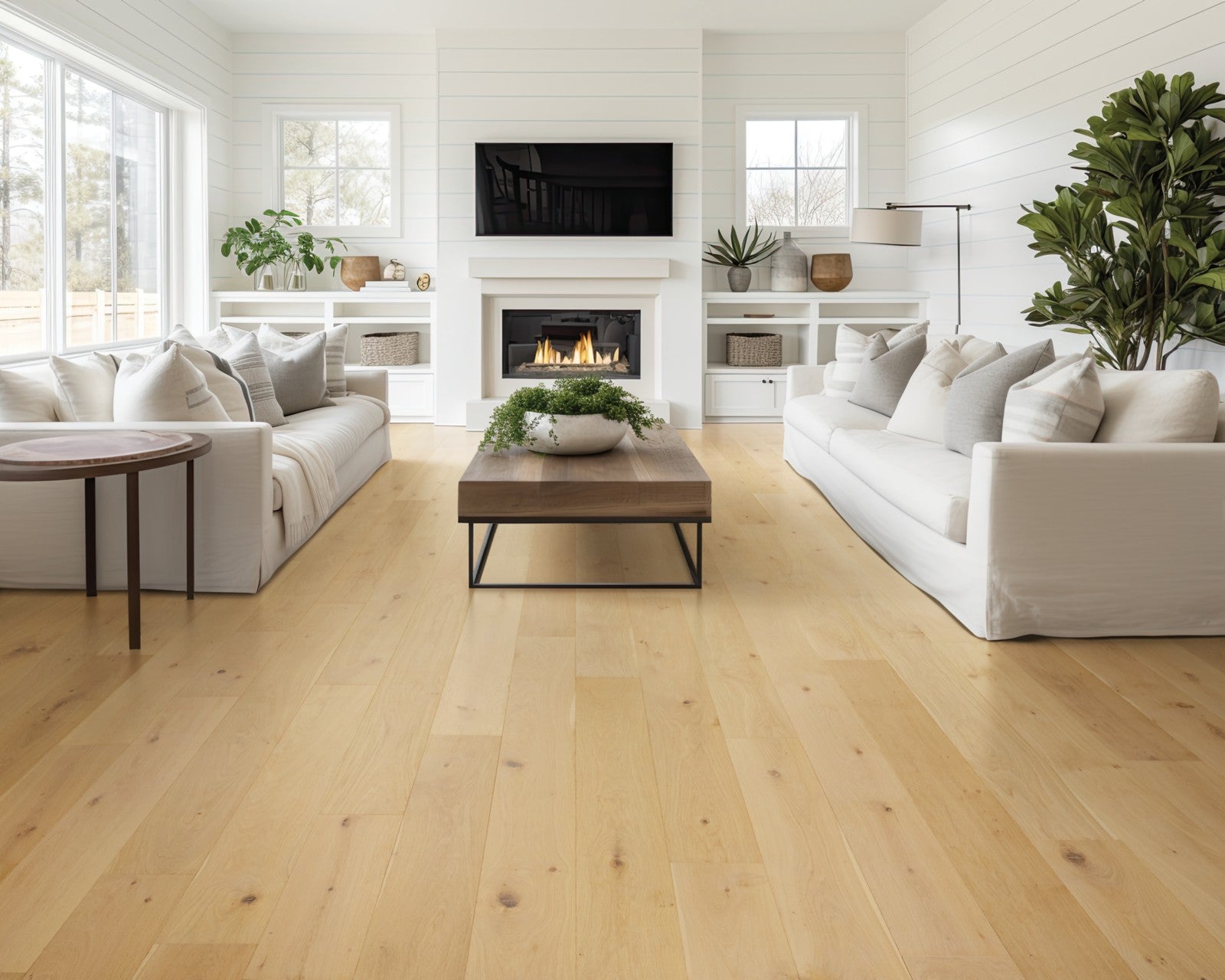 Mohawk Bowery Park in Light Cask Oak, Engineered Wood room scene