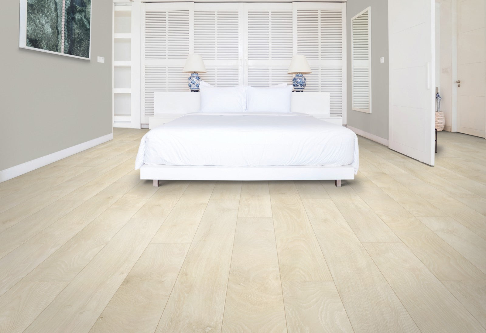 Mohawk Cypresta in Pumice Oak, Laminated Wood room scene