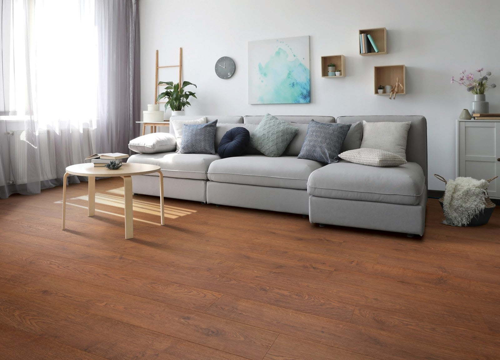 Mohawk Western Row in Twilight Oak, Laminated Wood room scene