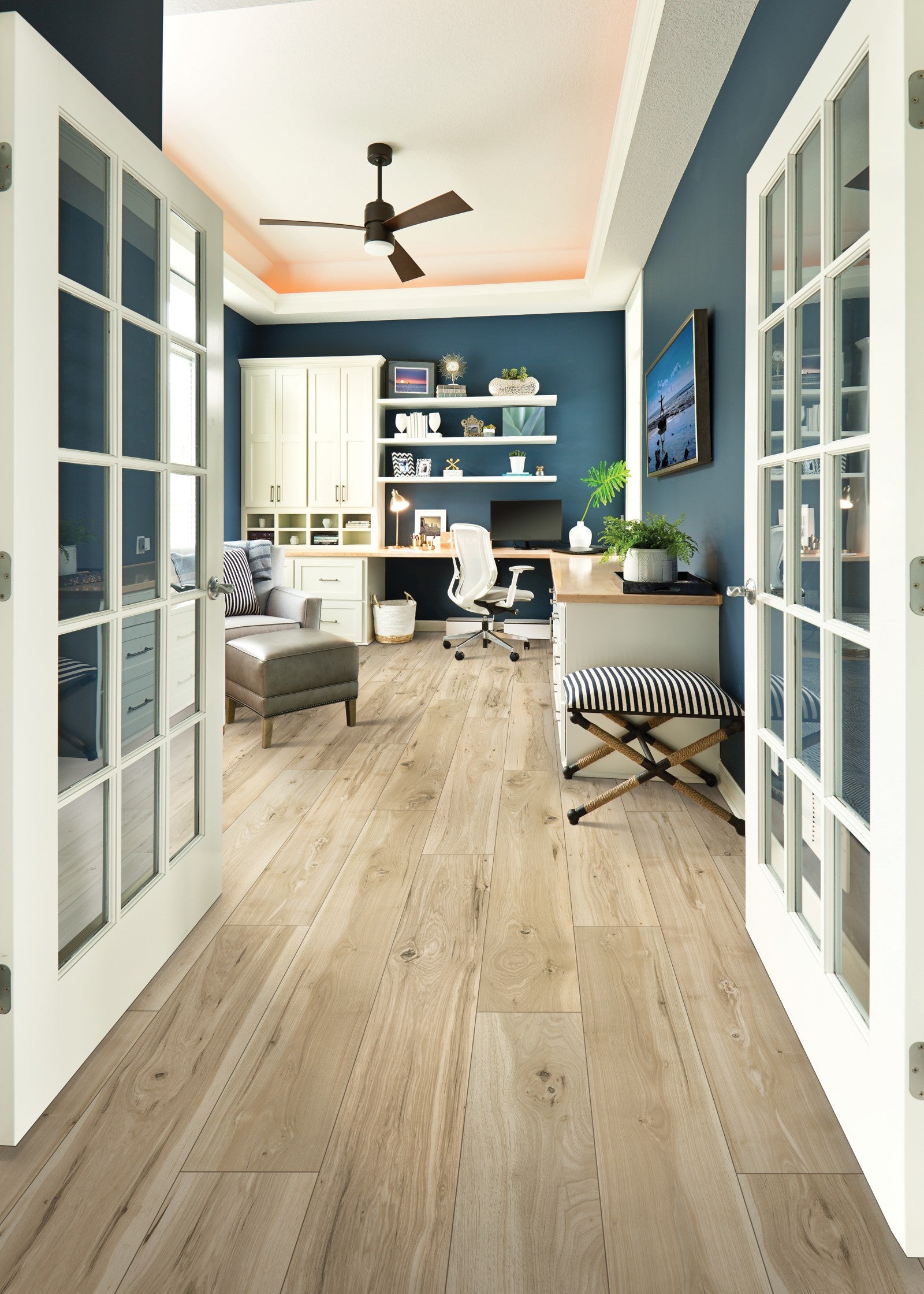 Mohawk Morena Bluffs in Fresh Spring Pecan, Laminated Wood room scene