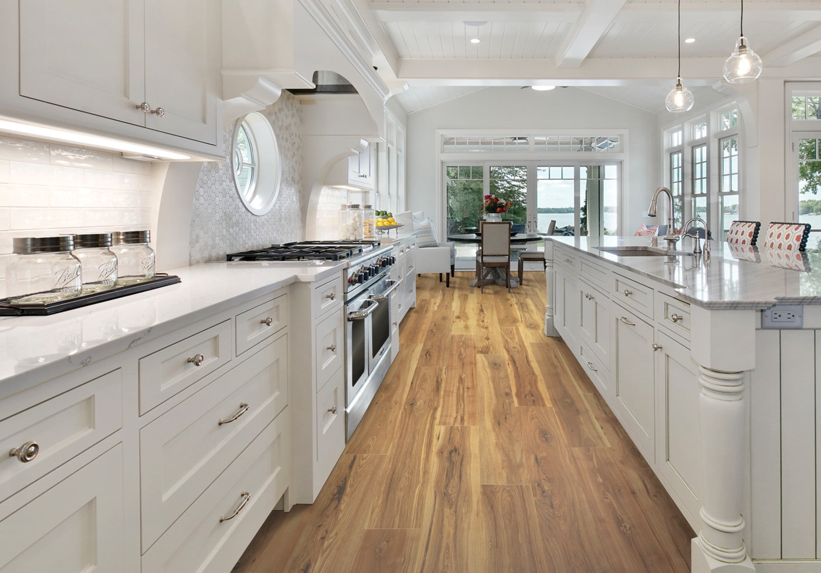 Mohawk Morena Bluffs in Sunbathed Pecan, Laminated Wood room scene
