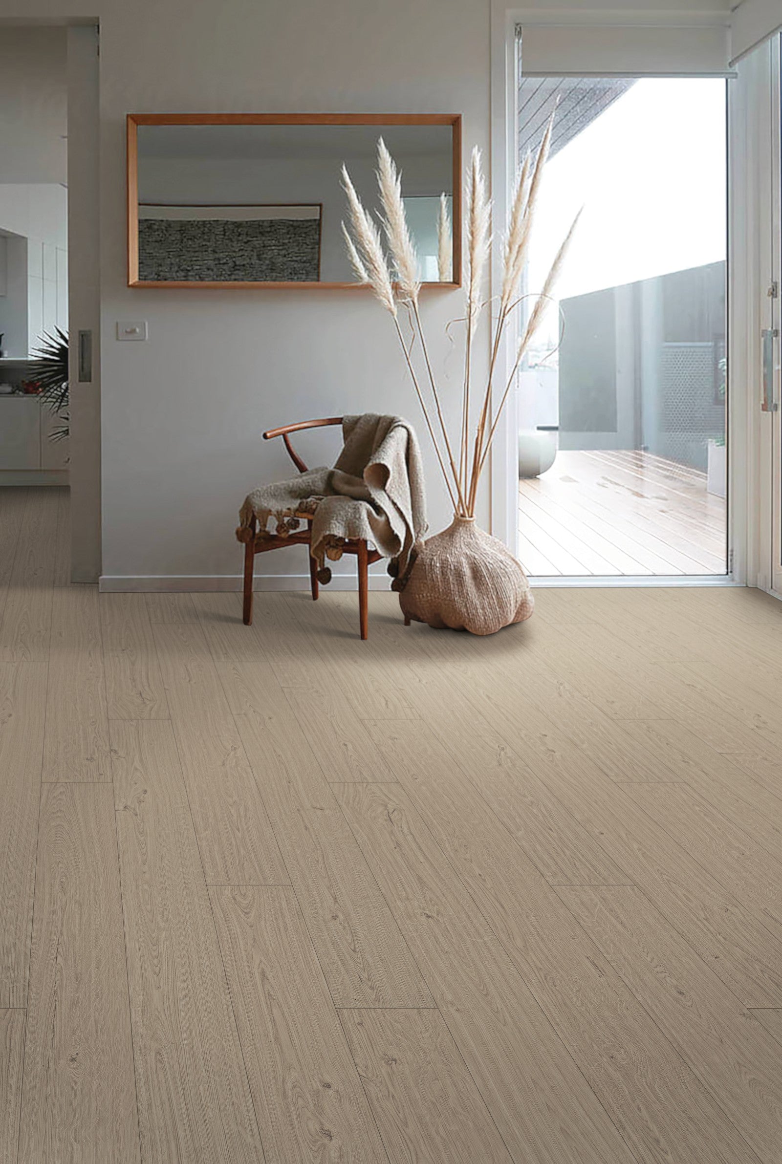 Mohawk Palm City in Tranquil Fog Oak, Laminated Wood room scene