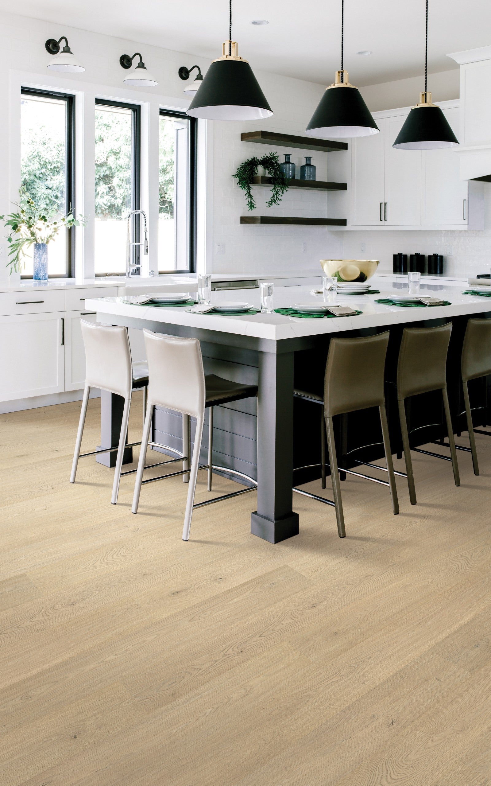 Mohawk Hampton Villa in Sunbleached Oak, Laminated Wood room scene