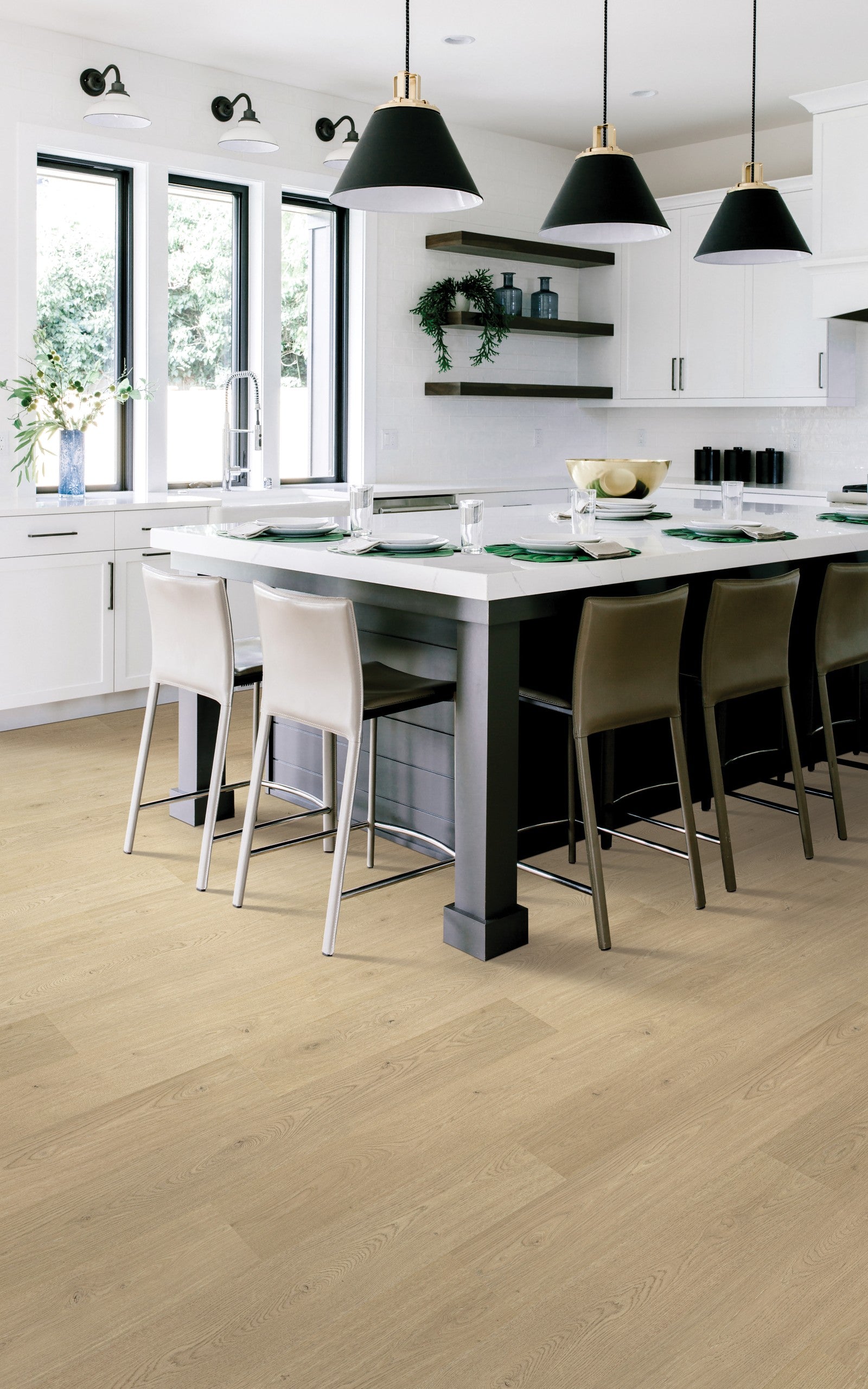 Mohawk Hampton Villa in Sierra Sand Oak, Laminated Wood room scene