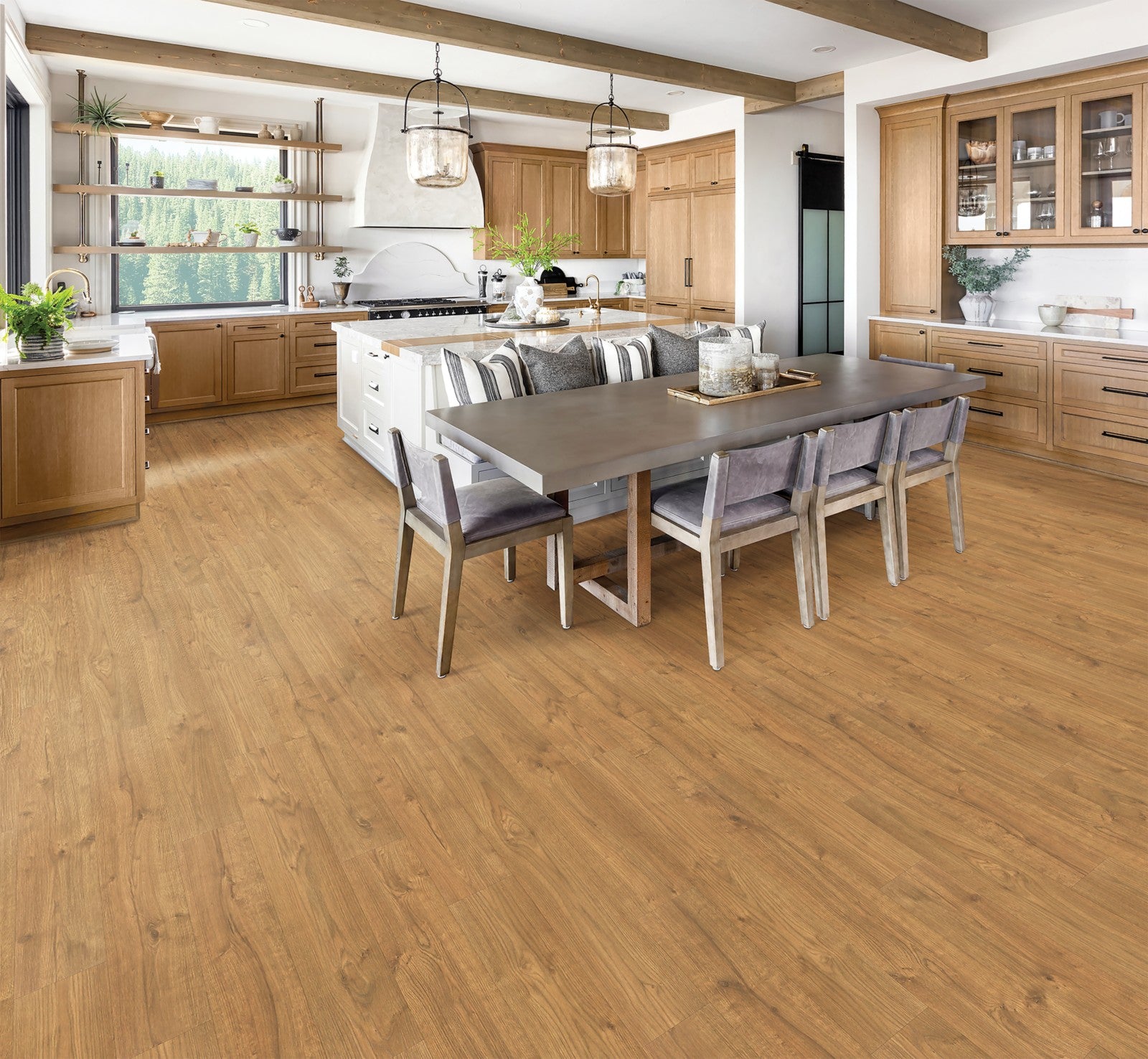 Mohawk Emberstone Ridge in Burnt Oak, Laminated Wood room scene