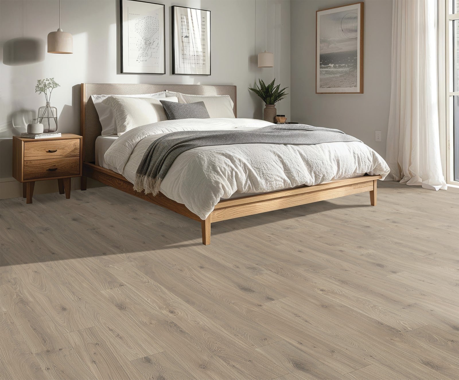 Mohawk Gardenia Lake in Sandpiper Oak, Laminated Wood room scene