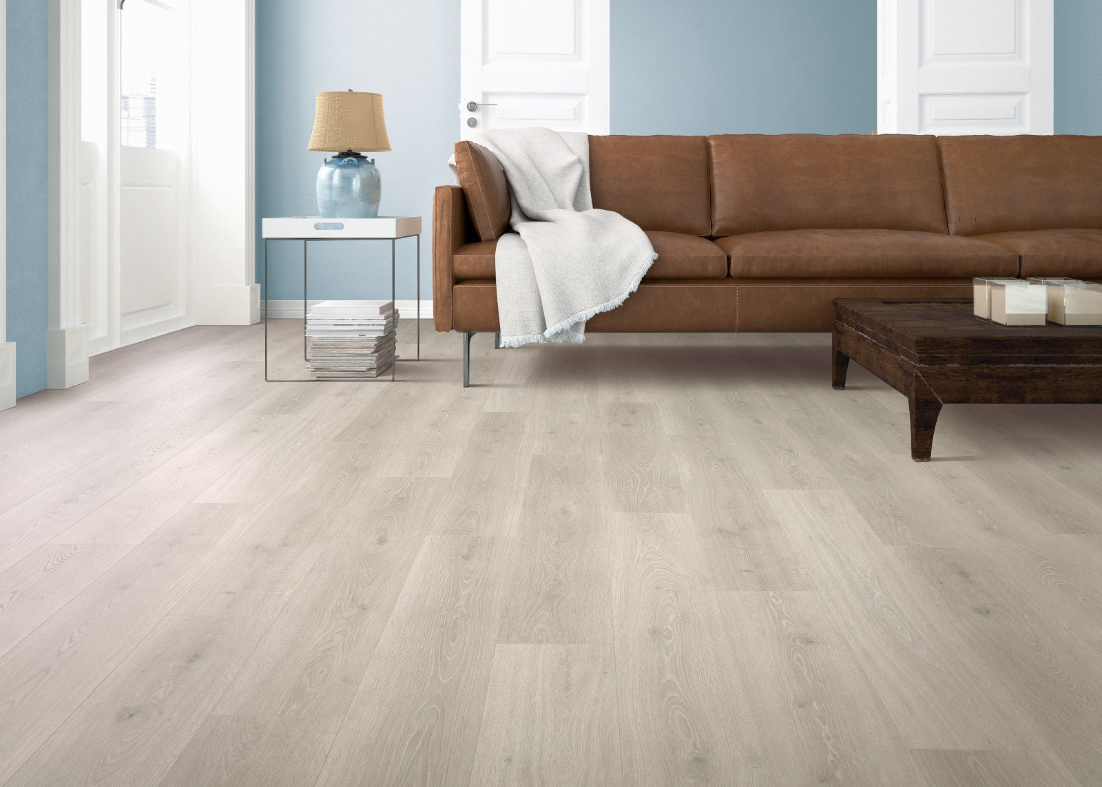 Mohawk Boardwalk Collective in Silver Shadow, Laminated Wood room scene