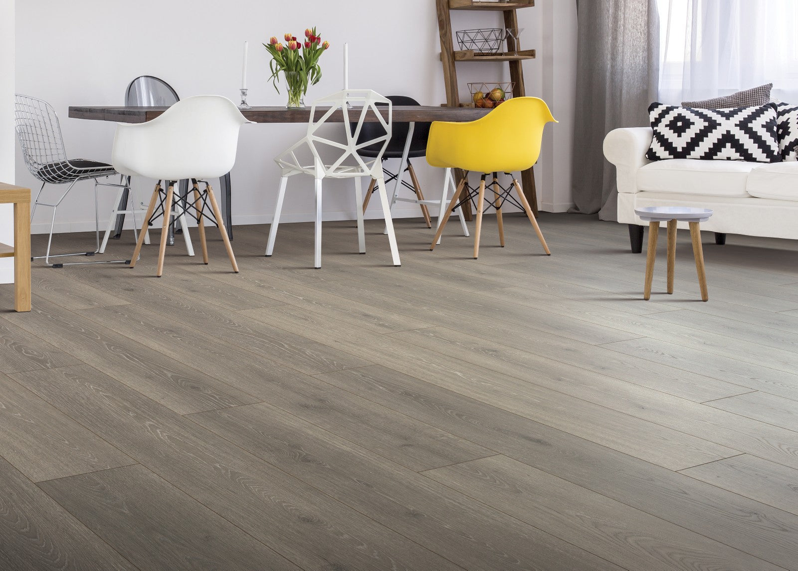 Mohawk Boardwalk Collective in Graphite, Laminated Wood room scene