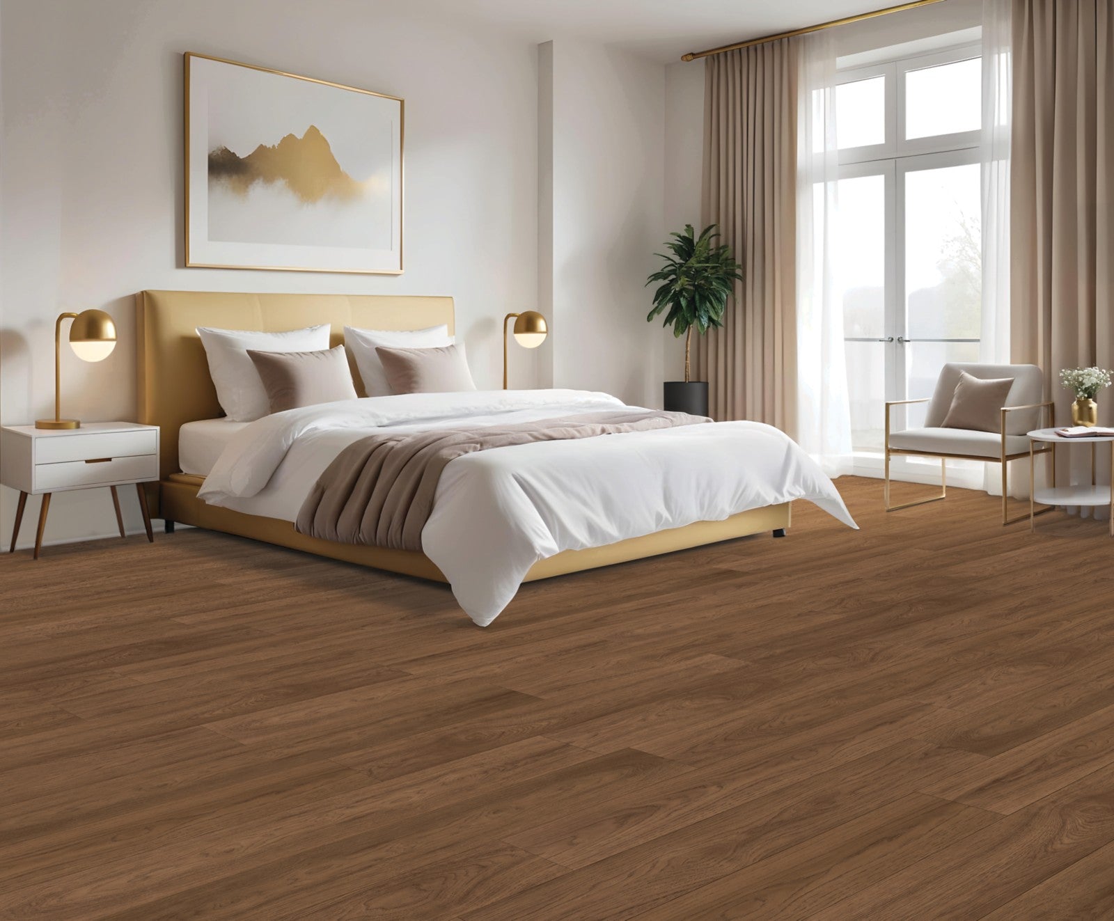 Mohawk Woodstock Knoll in Truffle Hickory, Laminated Wood room scene