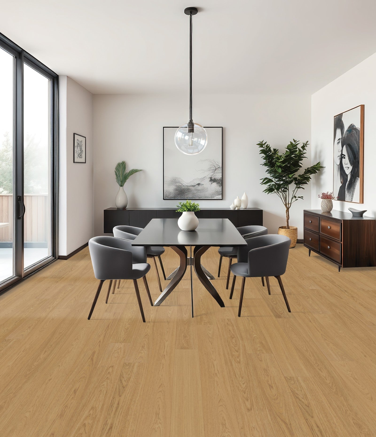 Mohawk Sagehill Hollow in Sepia Clay Oak, Laminated Wood room scene