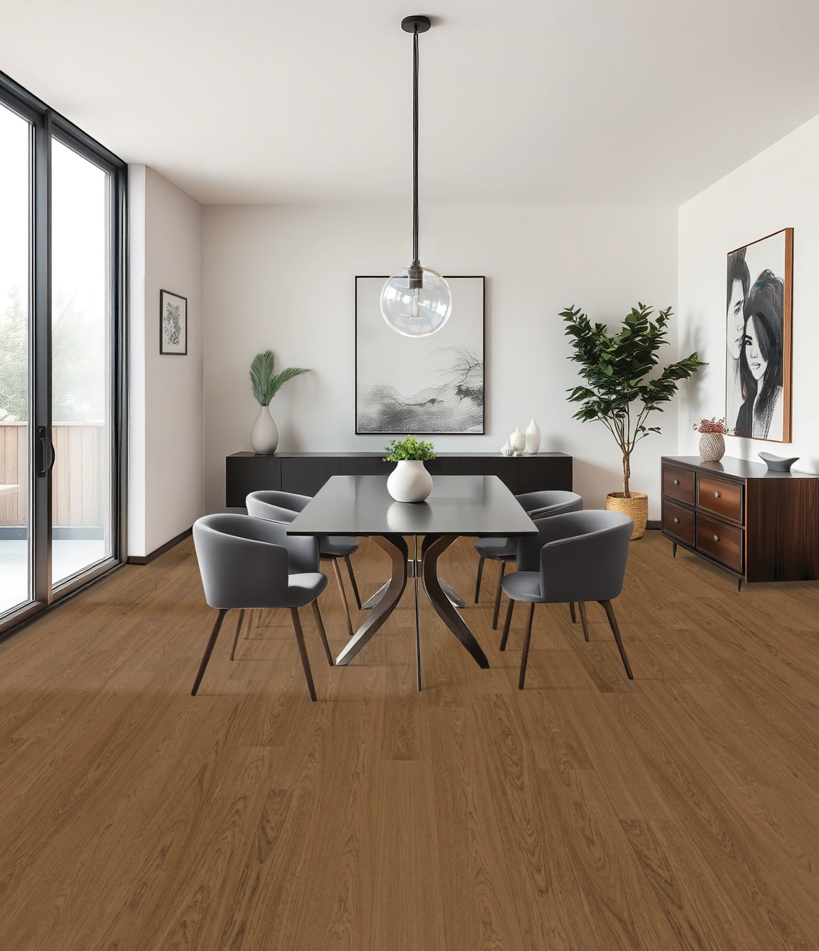 Mohawk Sagehill Hollow in Umber Oak, Laminated Wood room scene