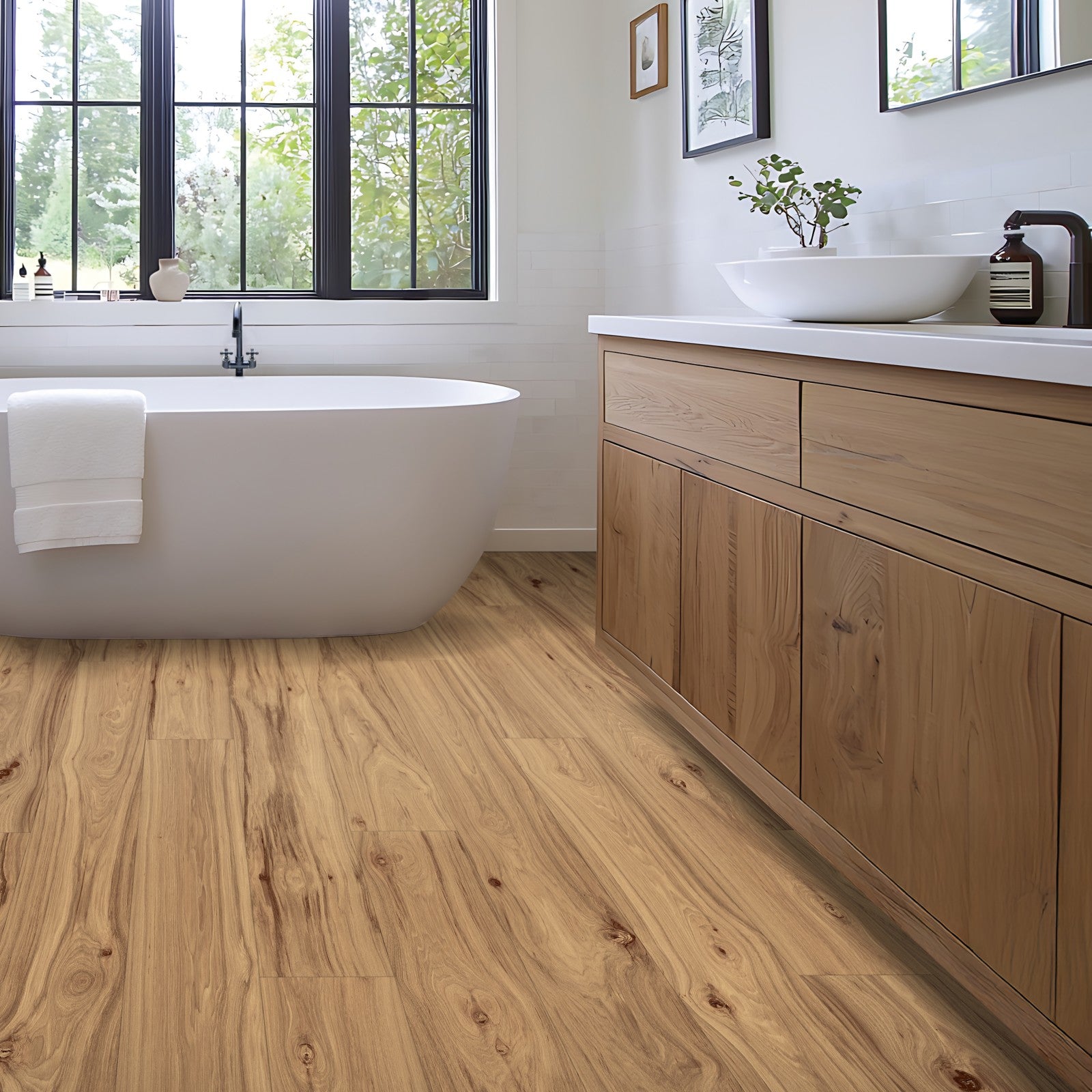 Mohawk Lacy Highlands in Tamarind Hickory, Laminated Wood room scene