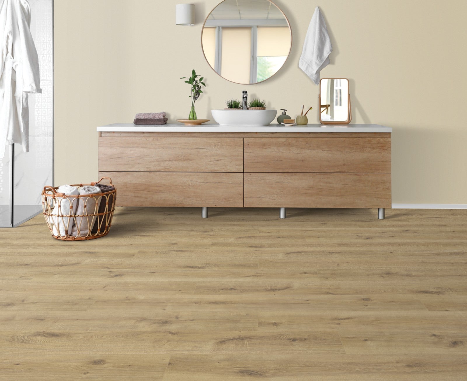 Mohawk Avery Grove in Fresh Grain Oak, Resilient/Vinyl room scene