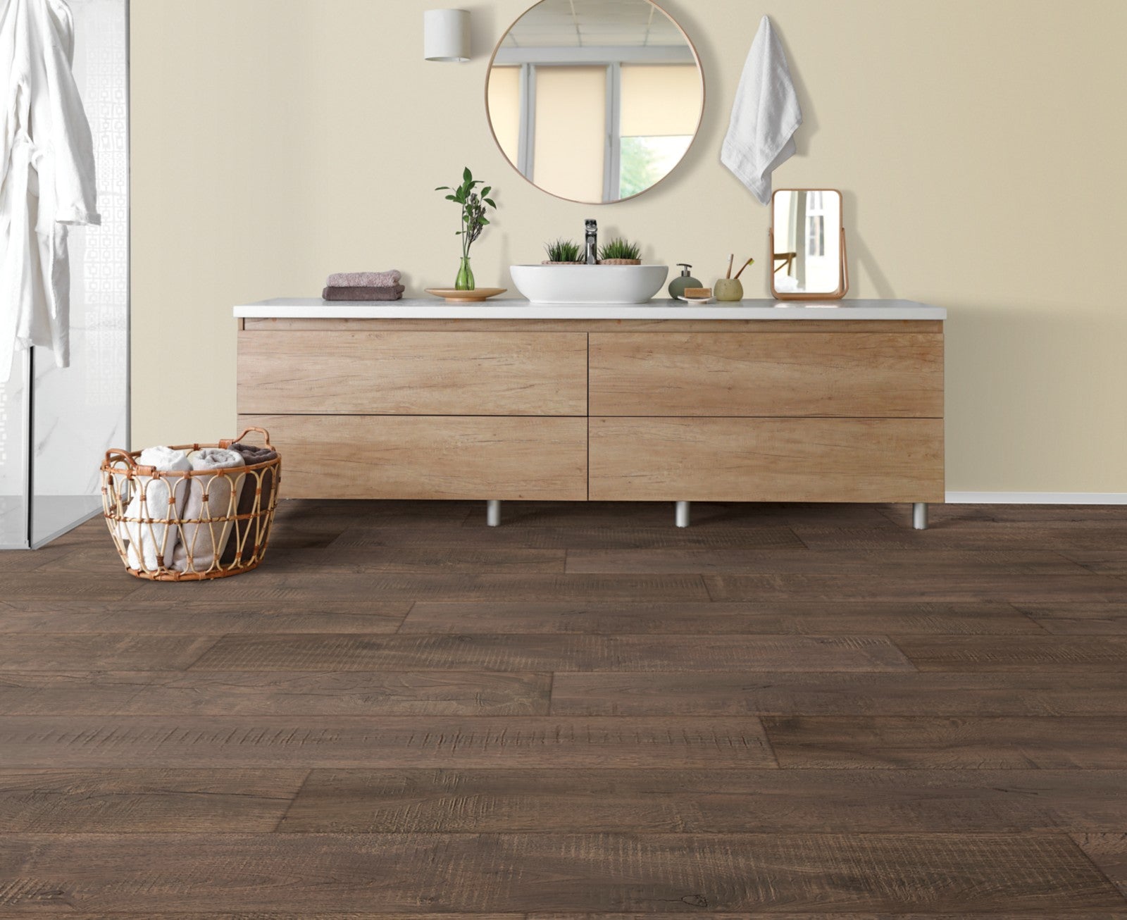 Mohawk Avery Grove in Toasted Almond Oak, Resilient/Vinyl room scene