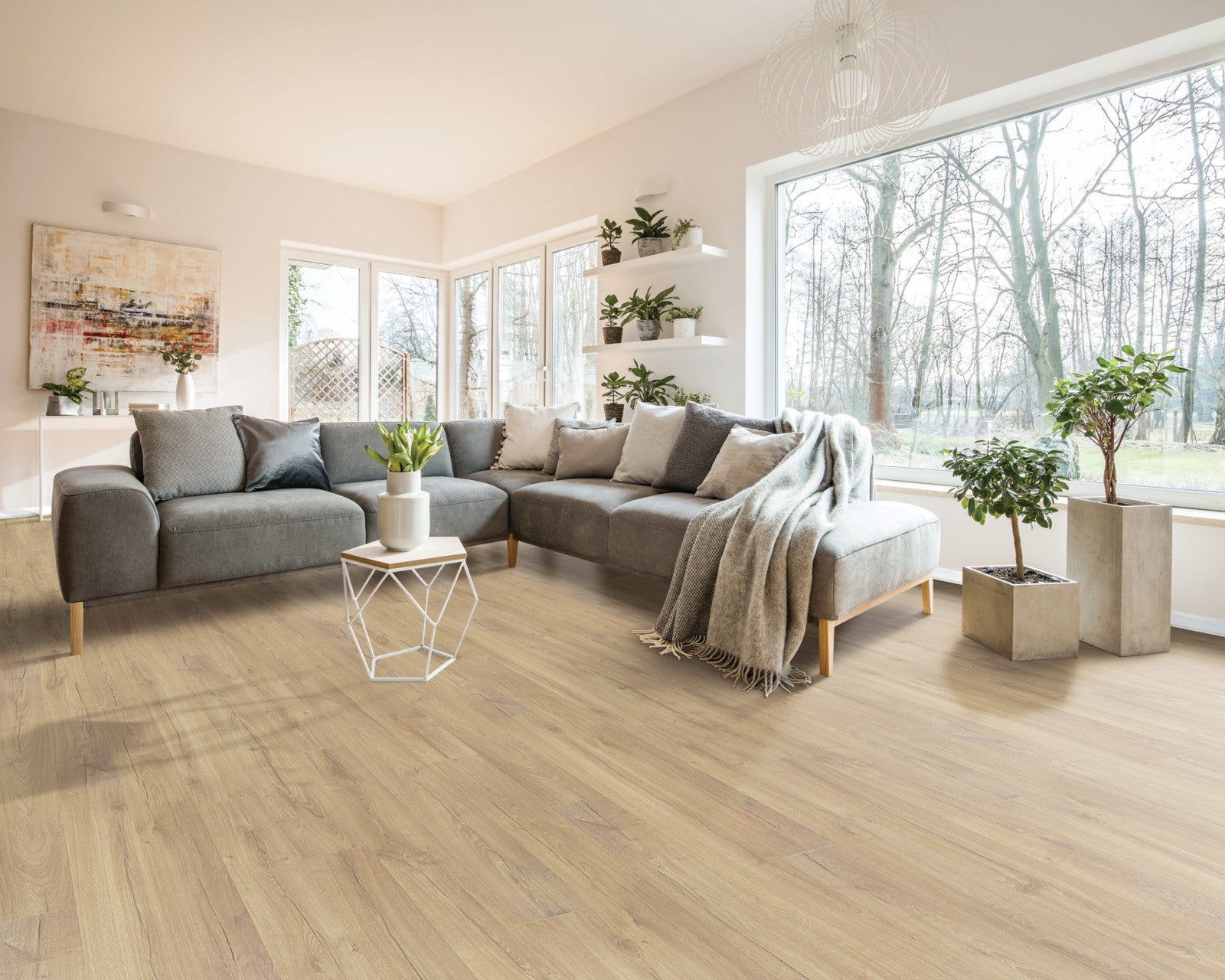 Mohawk Avery Grove in Blond Oak, Resilient/Vinyl room scene