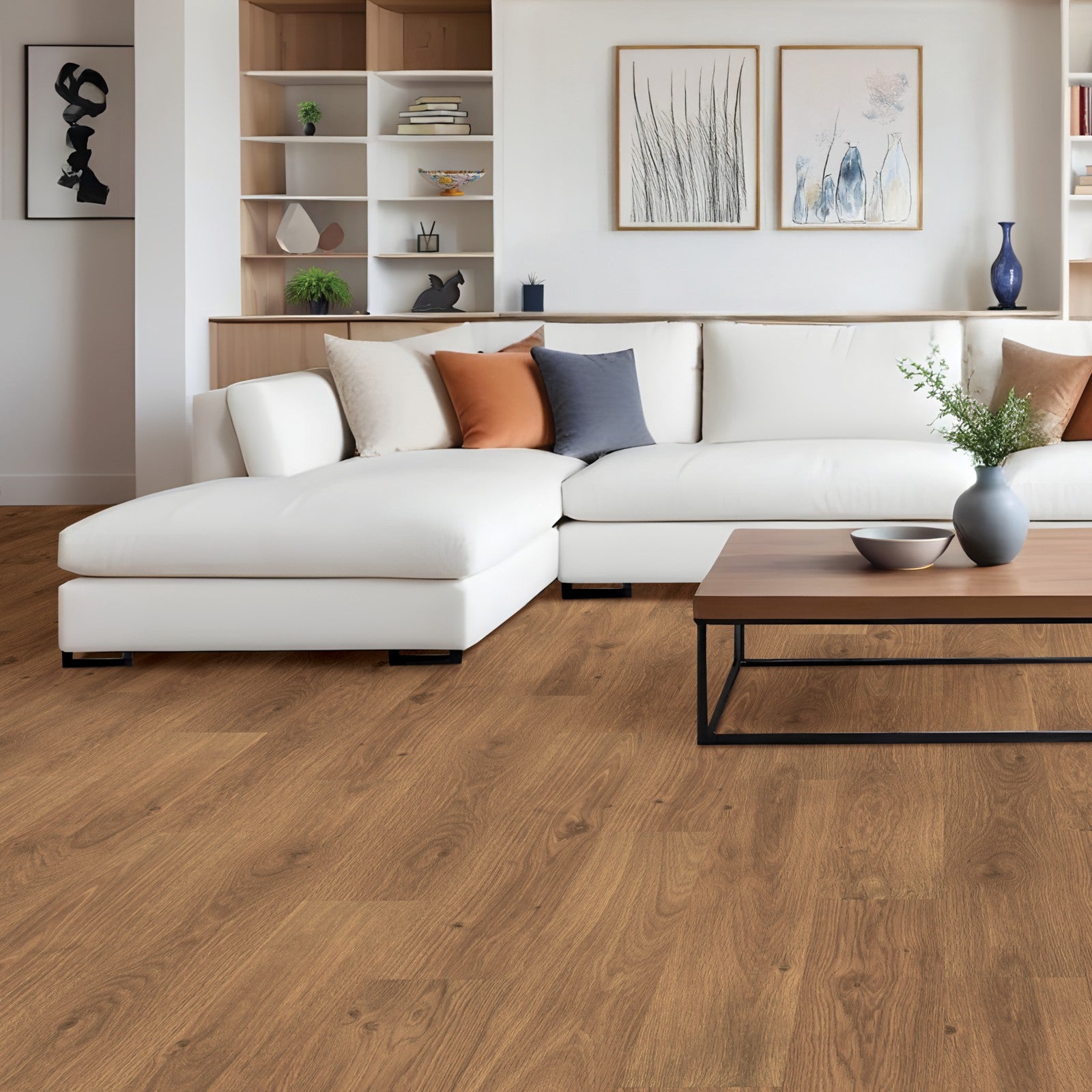 Mohawk Avery Grove in Saddlewood Oak, Resilient/Vinyl room scene