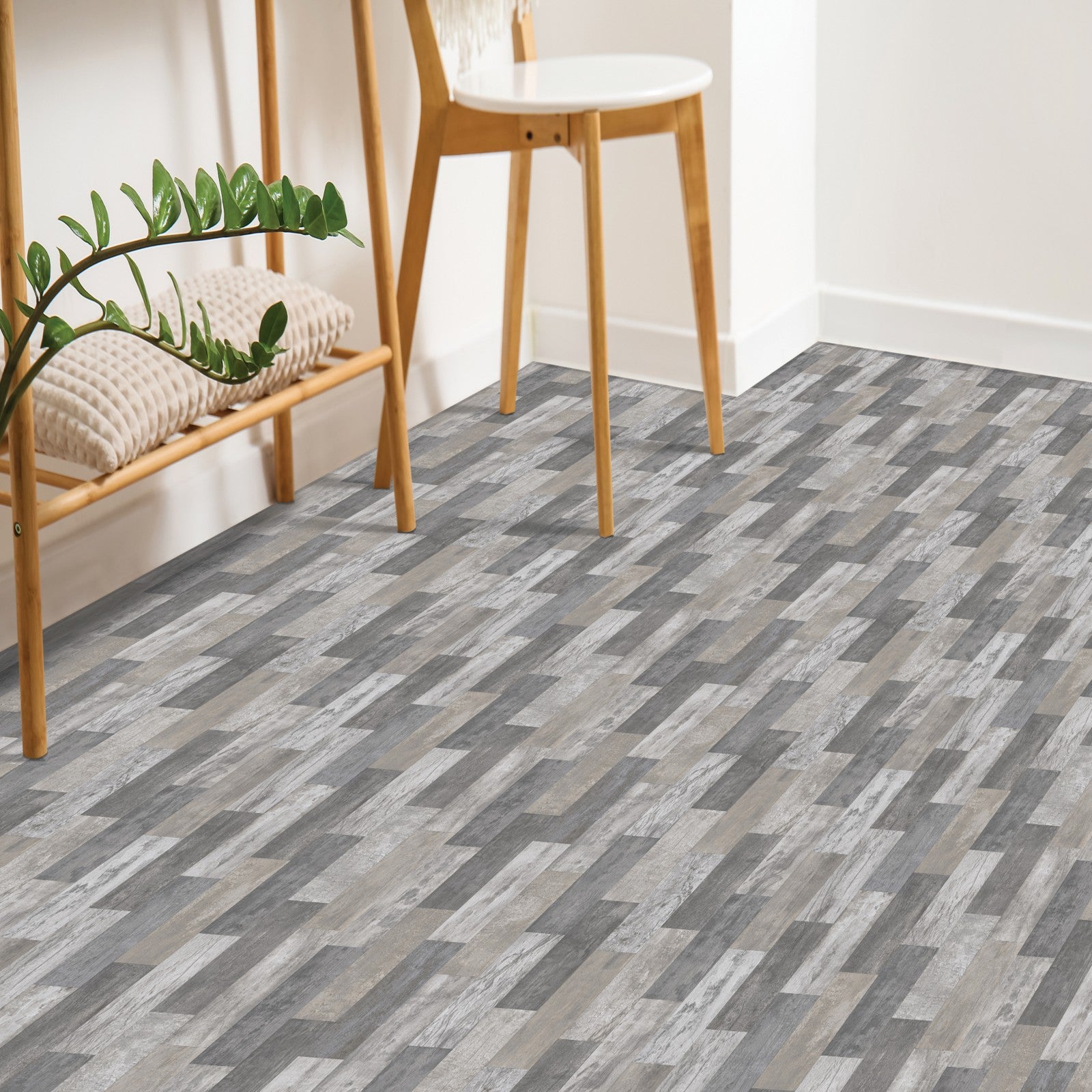 Mohawk Elan Peak in Cypress Grey, Resilient/Vinyl room scene