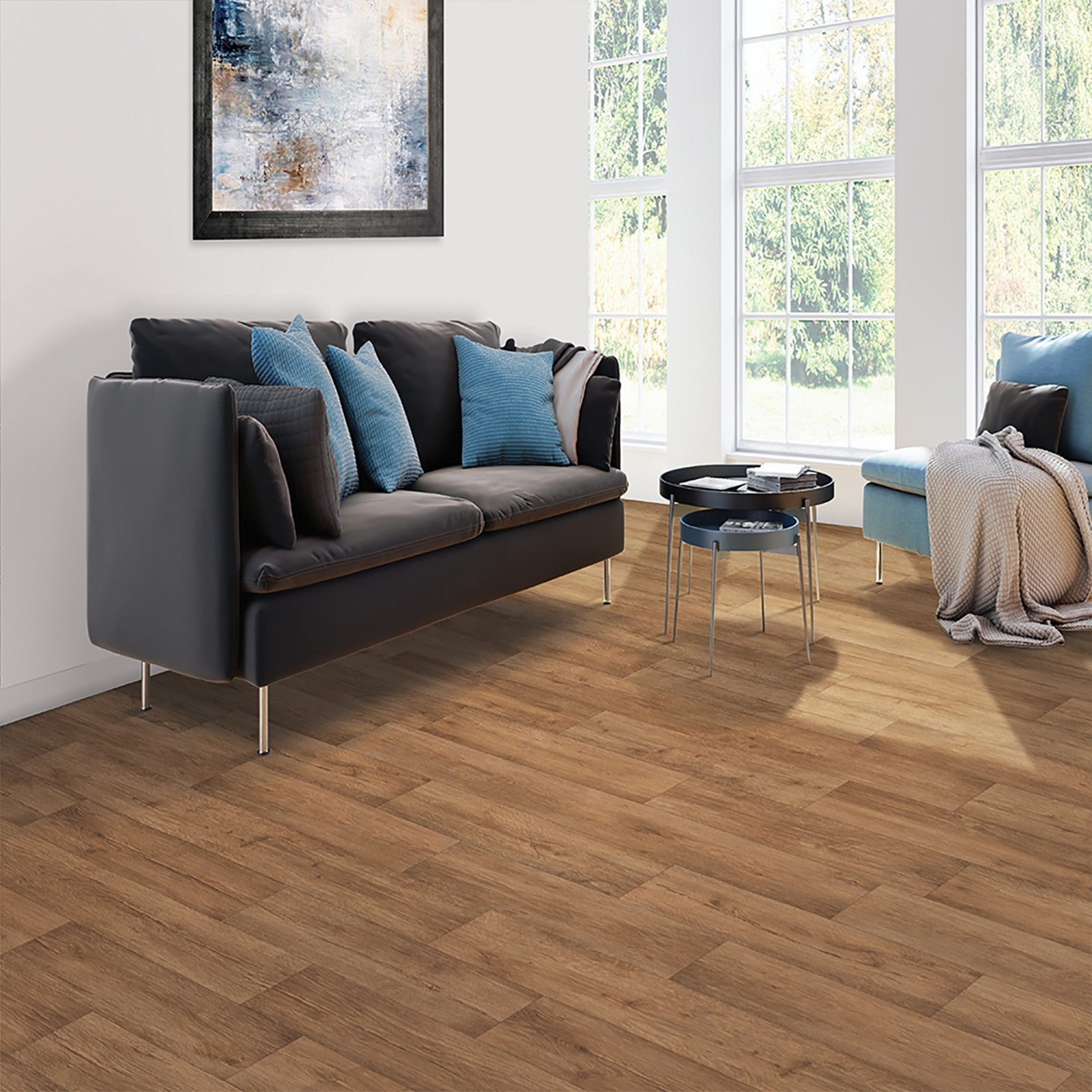 Mohawk Genial Crest in Threshold Taupe, Resilient/Vinyl room scene