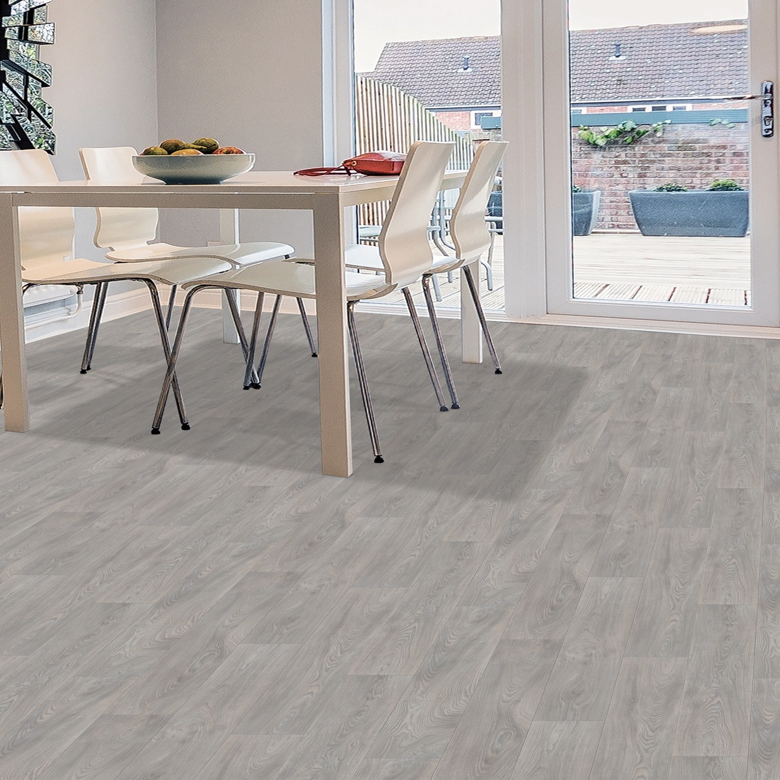 Mohawk Genial Crest in Moth Grey, Resilient/Vinyl room scene