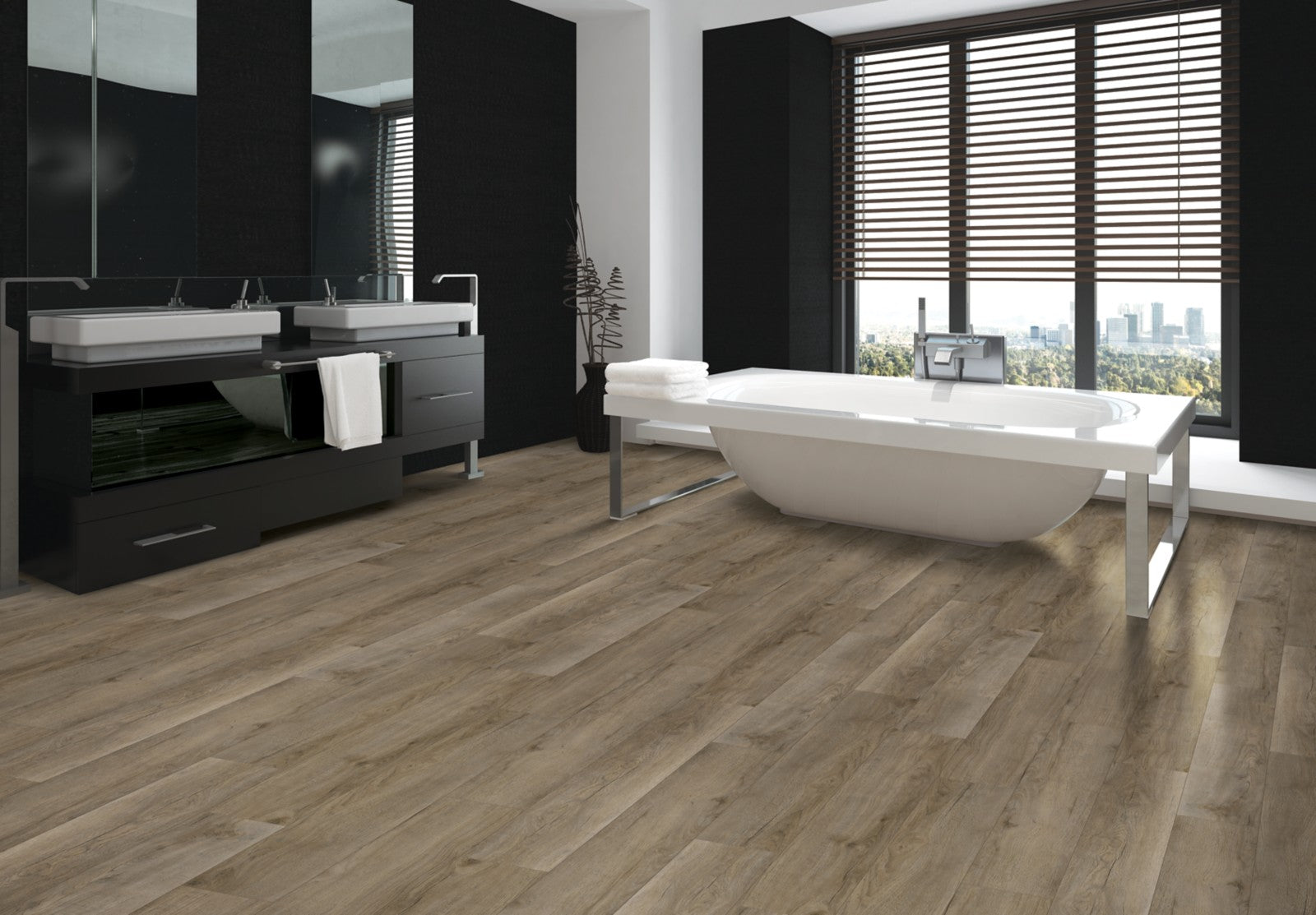 Mohawk Discovery Ridge in Rustic Taupe, Resilient/Vinyl room scene