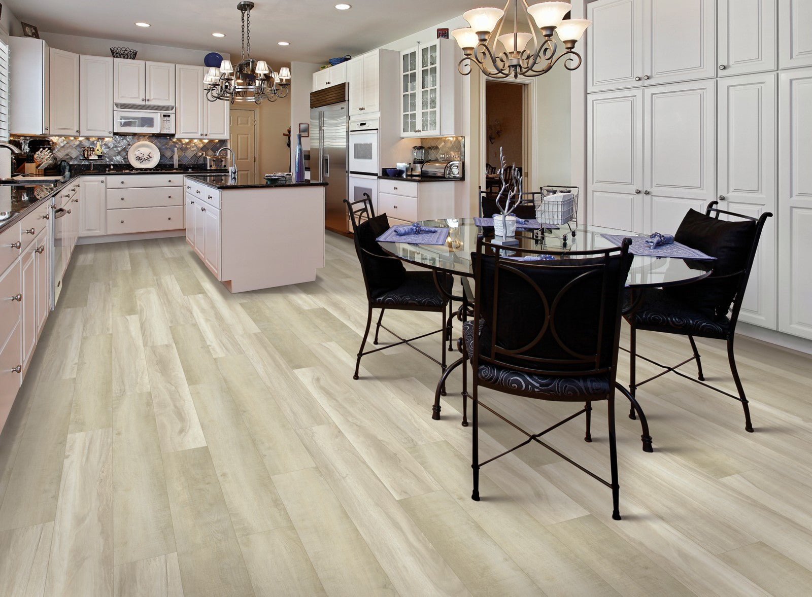 Mohawk Founder's Trace in Iced Chardonnay, Resilient/Vinyl room scene
