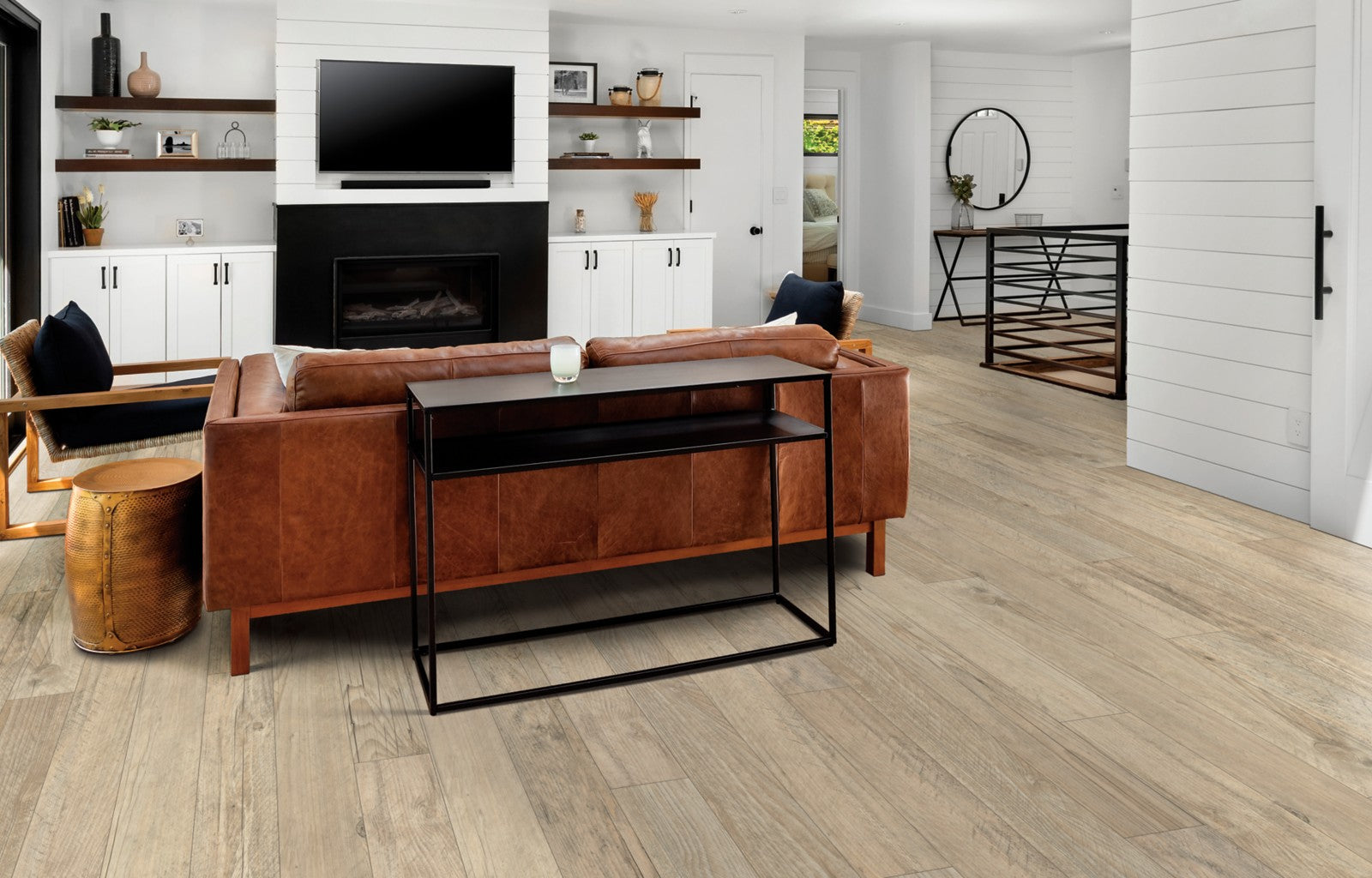 Mohawk Pro Solutions in Riverside Barnwood, Resilient/Vinyl room scene