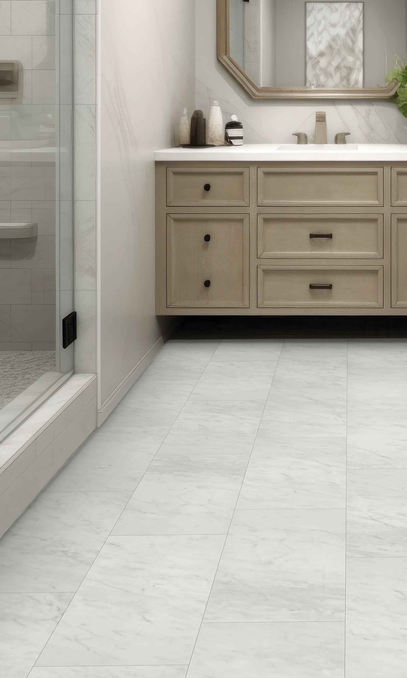 Mohawk Whitmore Terrace 4.5 in Alabaster, Resilient/Vinyl room scene
