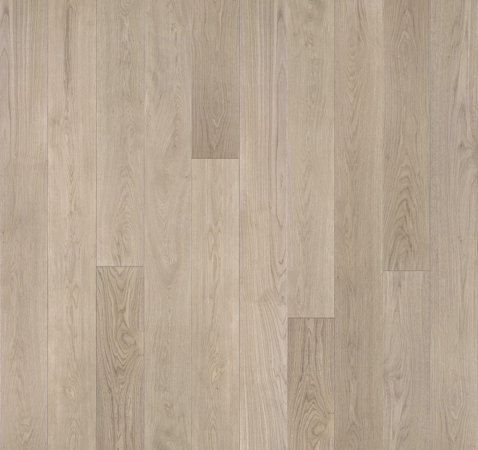 Close-up of Allora Altura Select smokey tan European Oak engineered hardwood plank with wire-brushed texture.