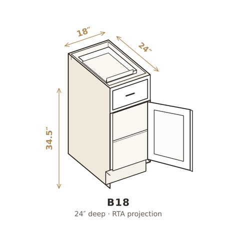 Roasted Espresso Shaker Base Cabinet 18"