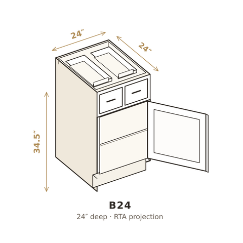 Roasted Espresso Shaker Base Cabinet 24"